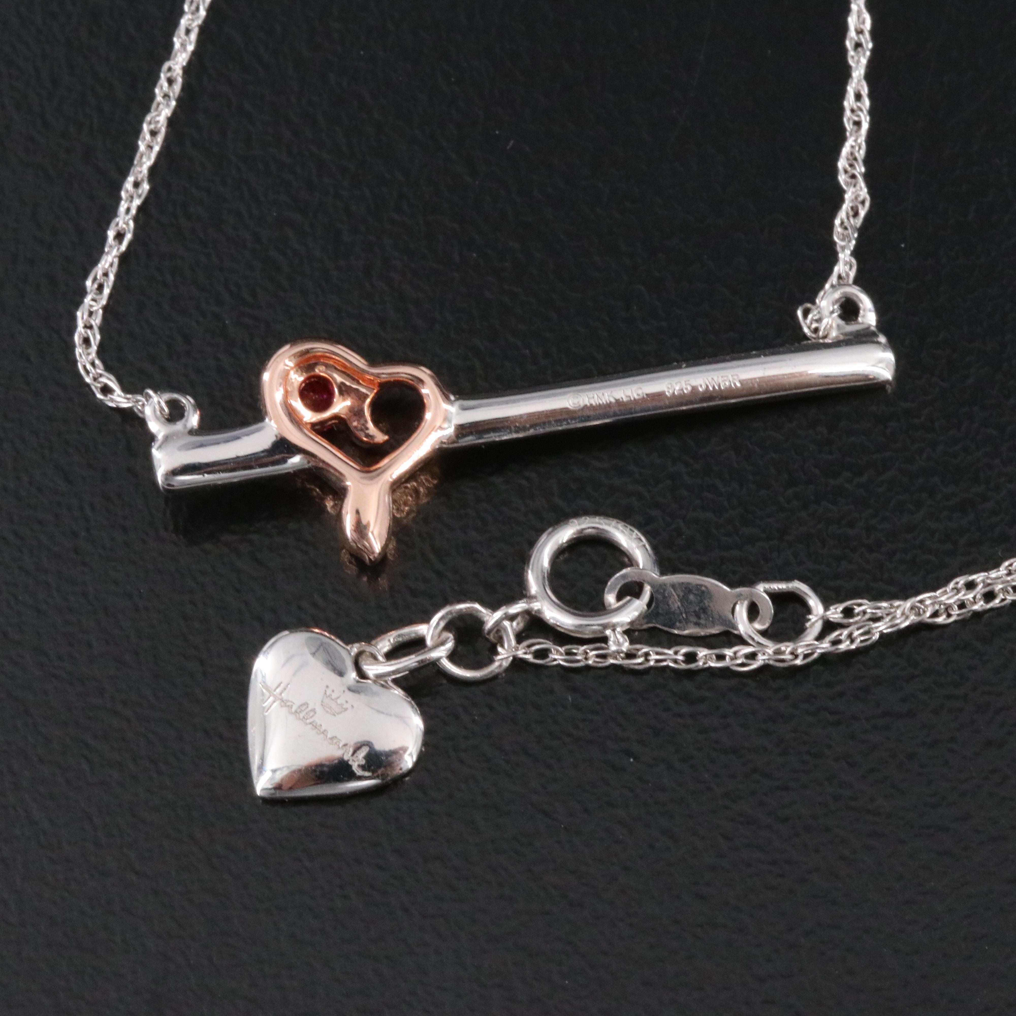 Sterling Ruby and Diamond Necklace