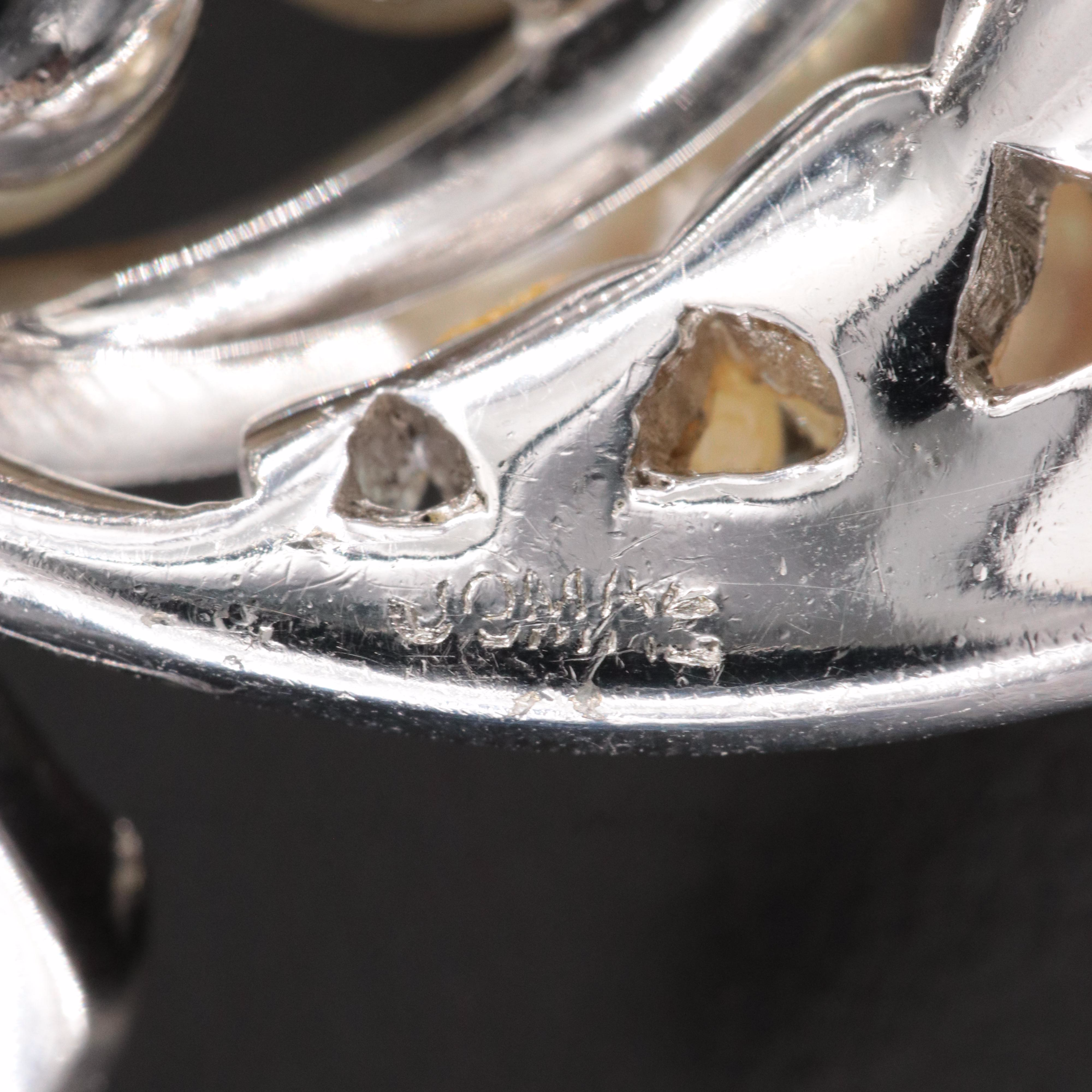 Vintage Joseph Mazer & Co. Faux Pearl and Rhinestone Brooch