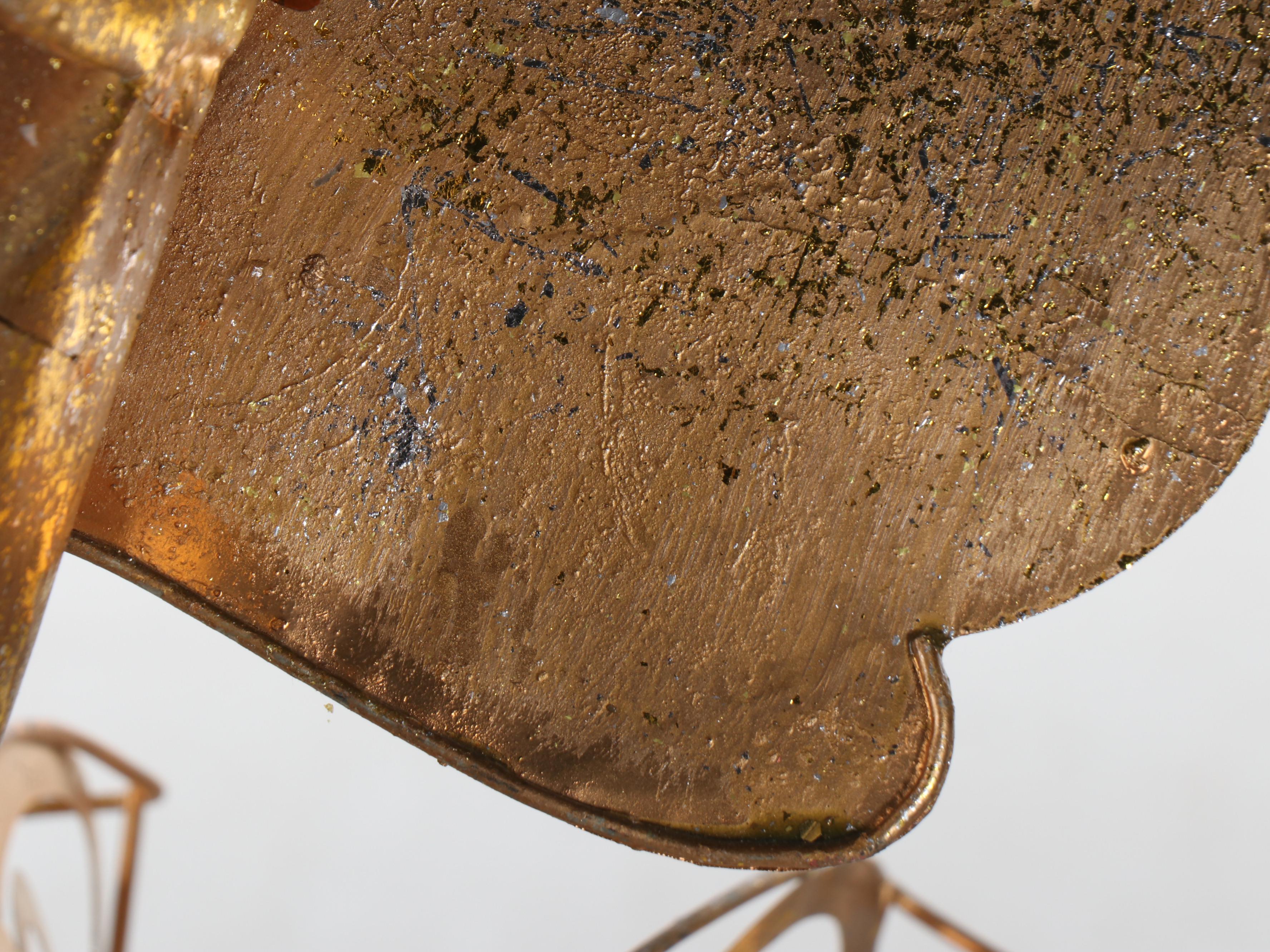 Trumpeting Angels on Cornucopias Gold Finish Metal Figures