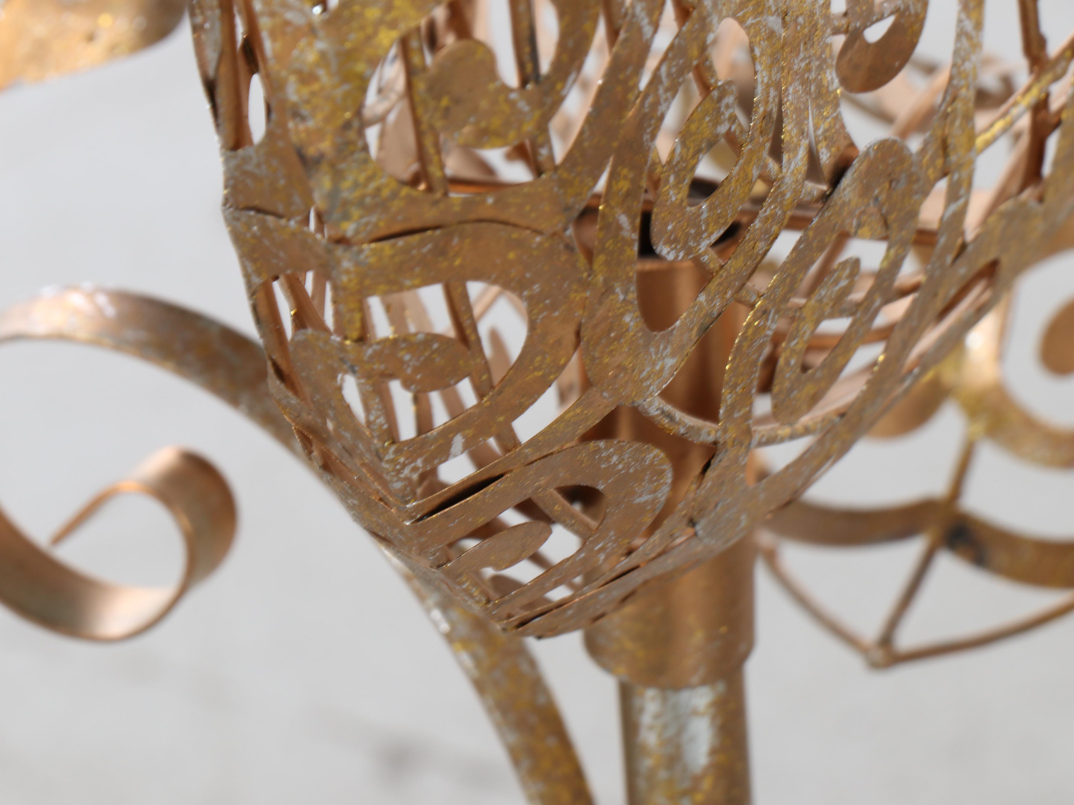 Trumpeting Angels on Cornucopias Gold Finish Metal Figures