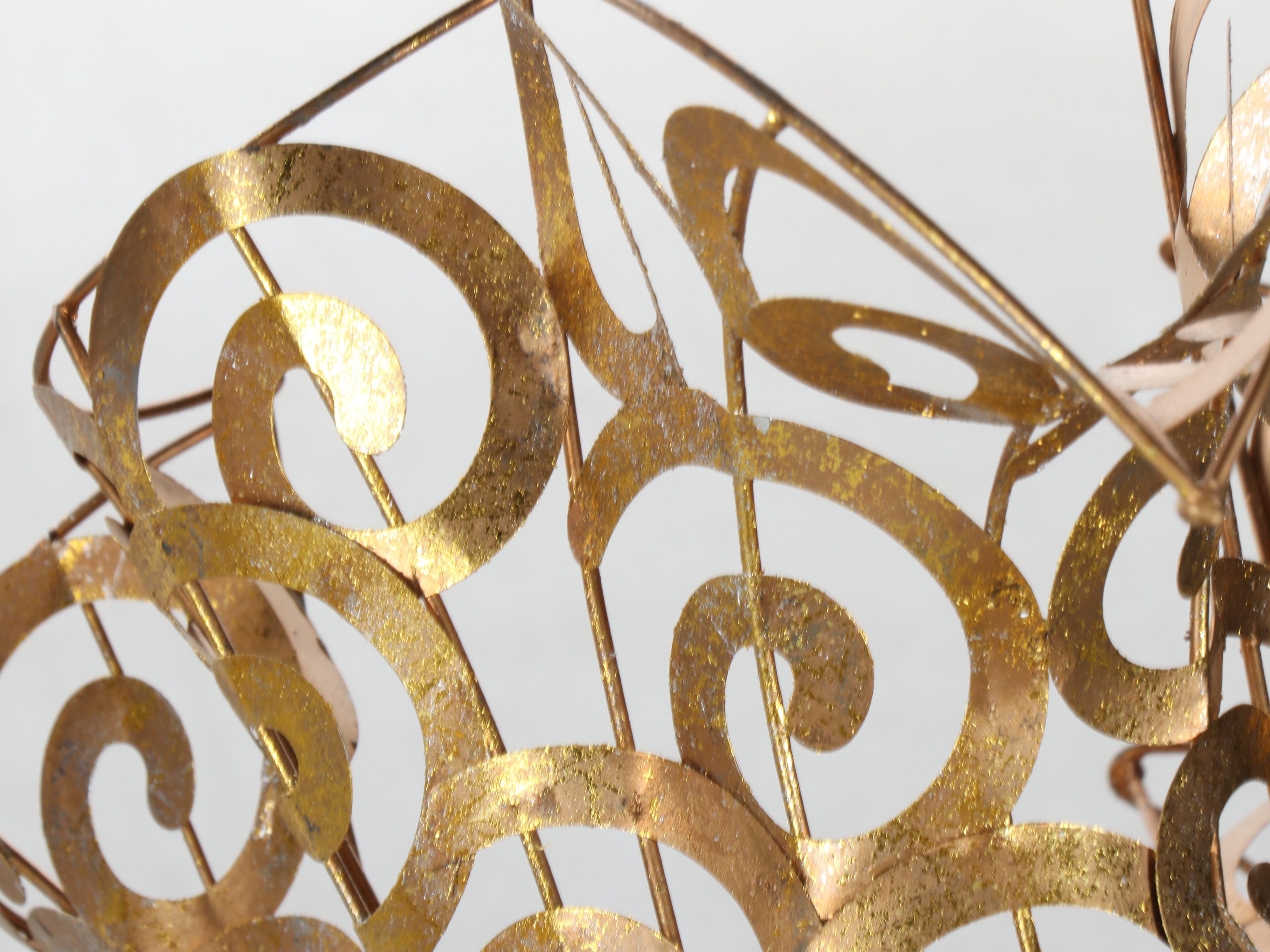 Trumpeting Angels on Cornucopias Gold Finish Metal Figures