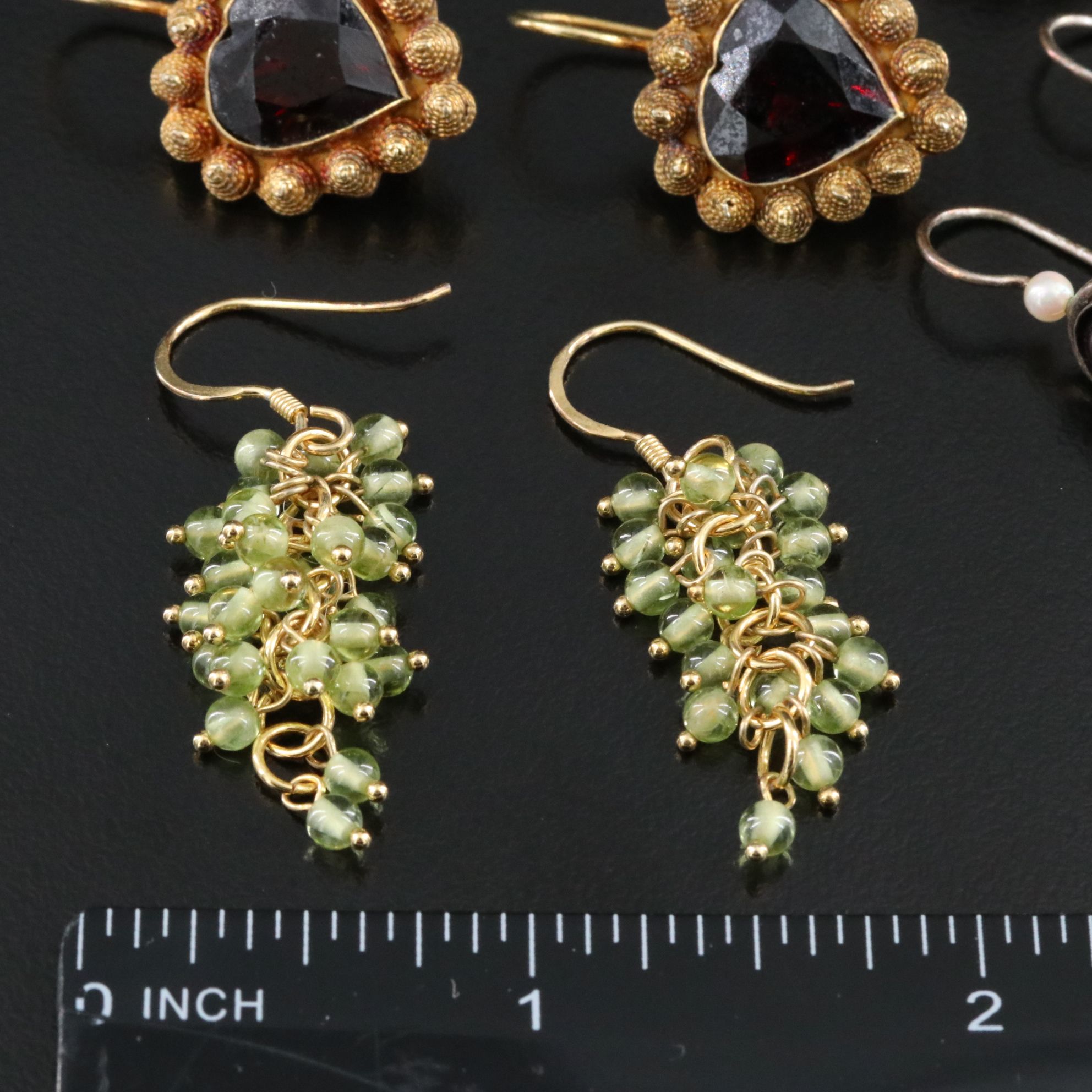 Sterling, Garnet and Peridot Featured in Vintage Earrings