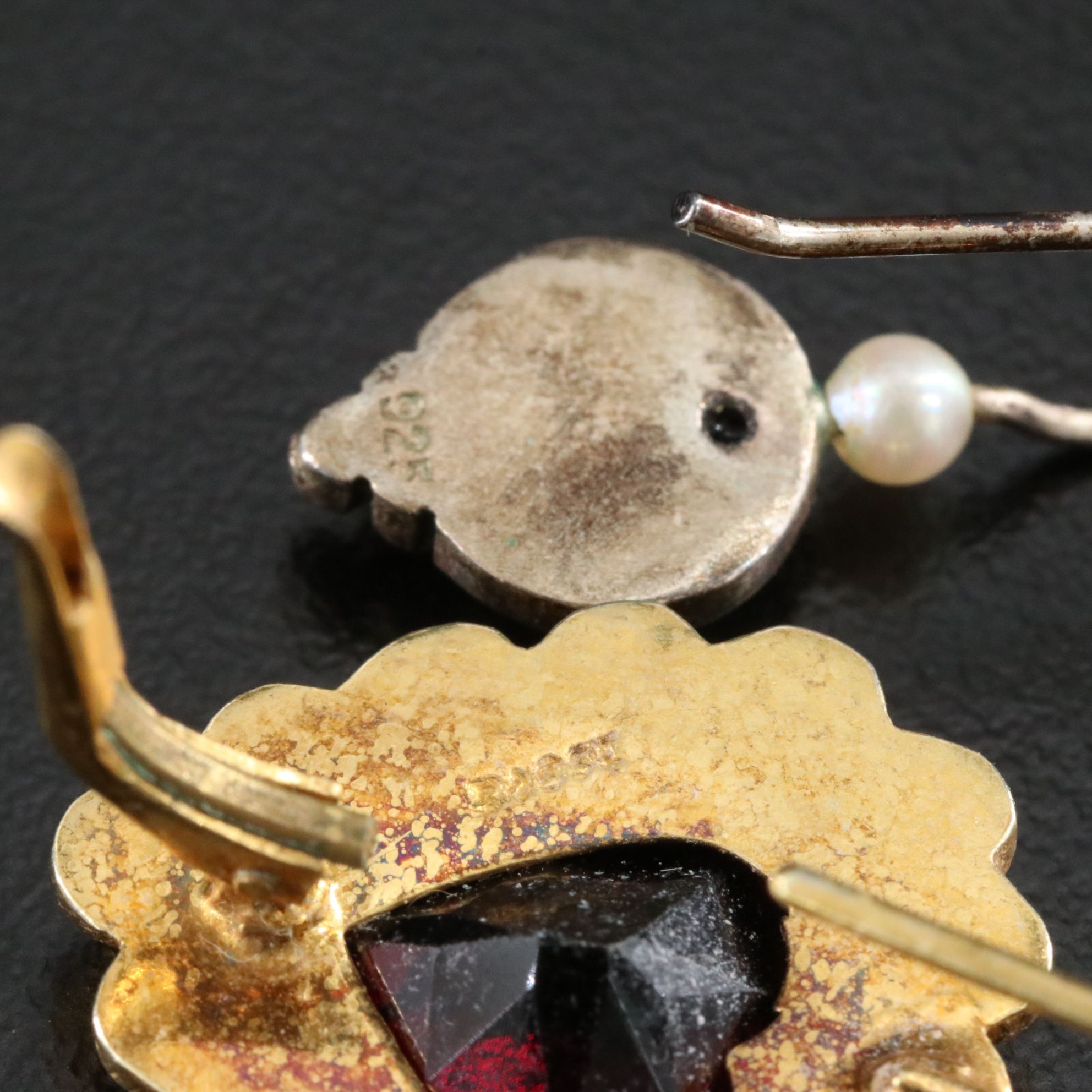 Sterling, Garnet and Peridot Featured in Vintage Earrings