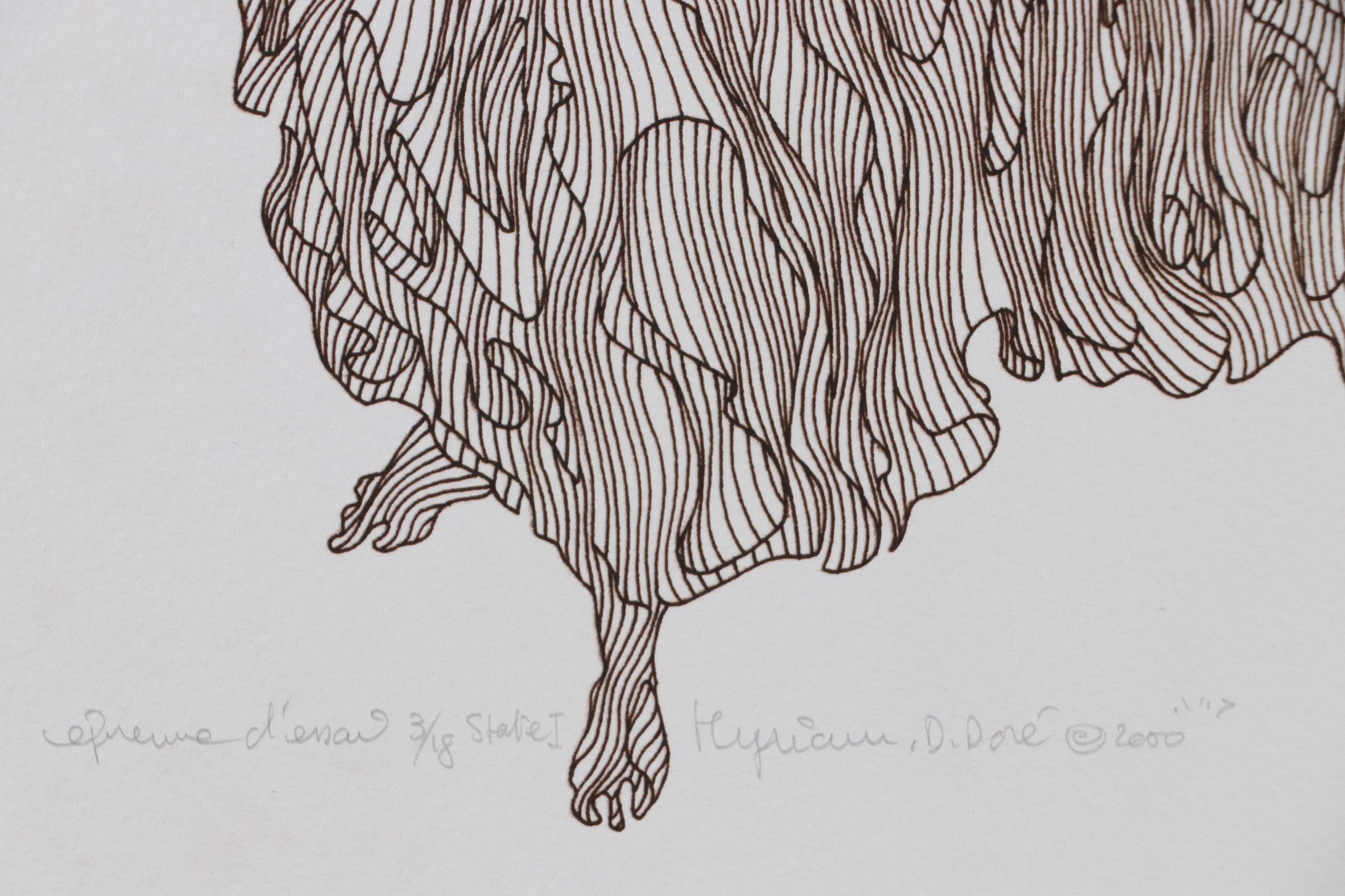 Guillaume Azoulay Stylized Line Giclées with Gathered Figures, 2000