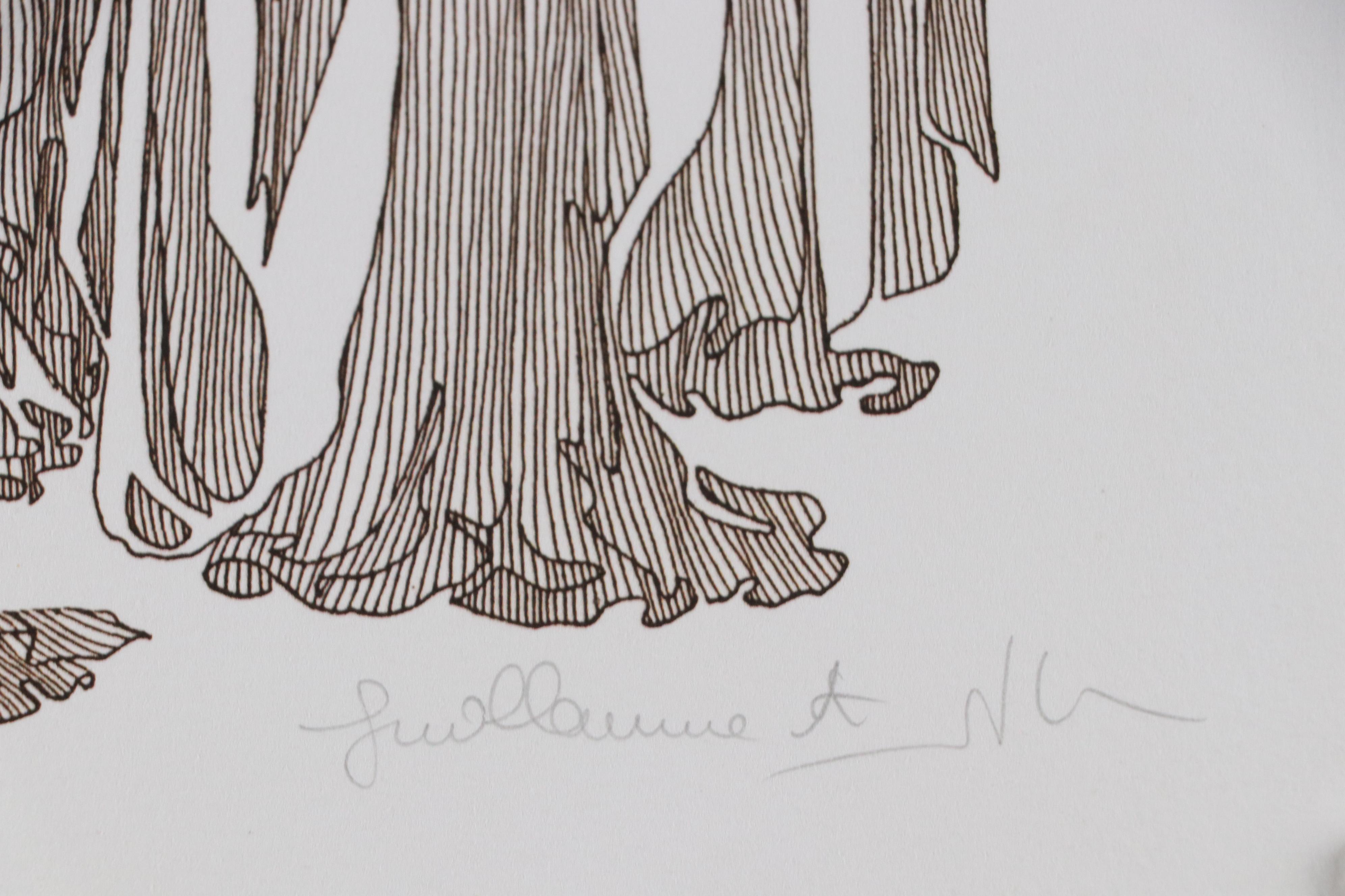 Guillaume Azoulay Stylized Line Giclées with Gathered Figures, 2000