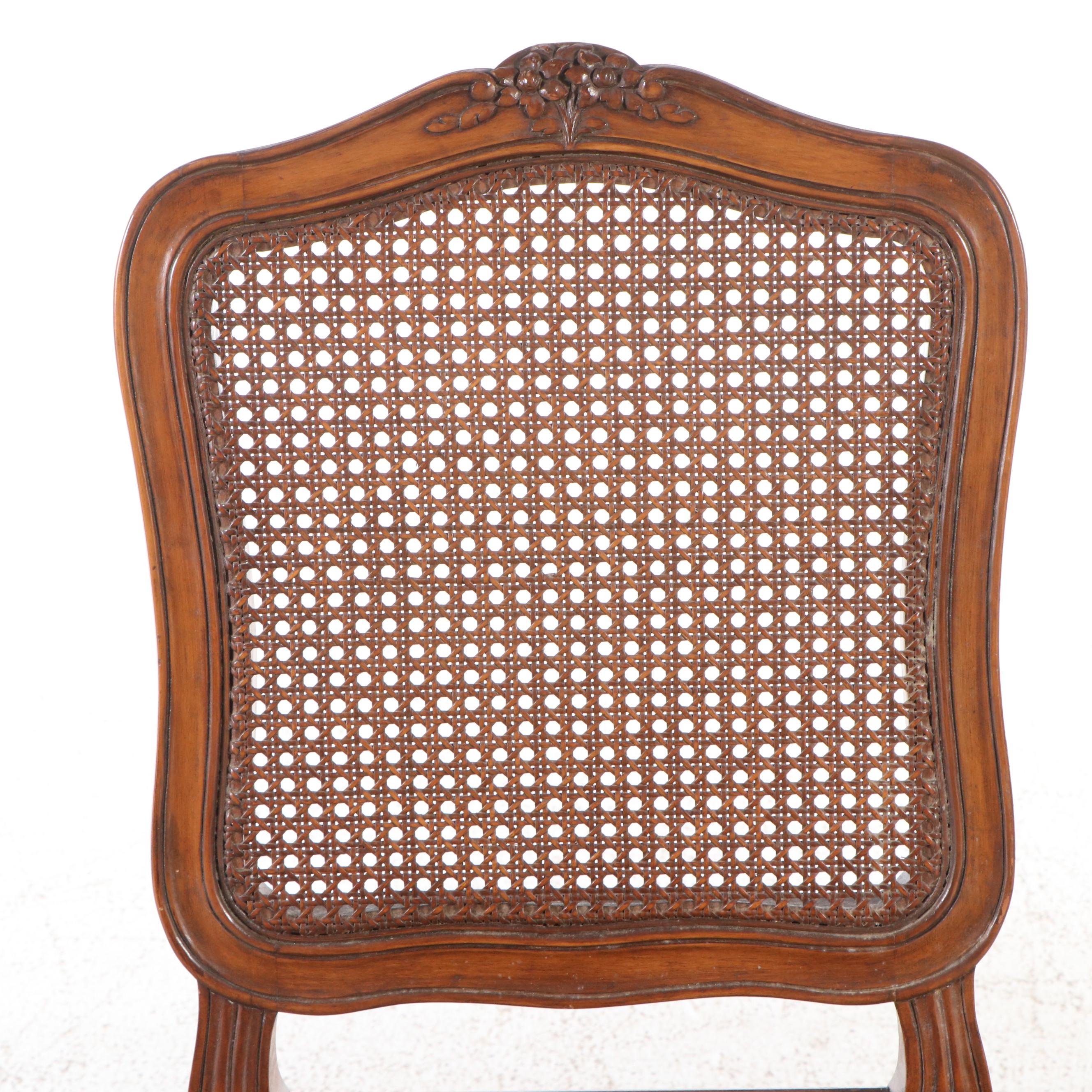 Louis XV Style Style Cane-Paneled Beech Commode Chair