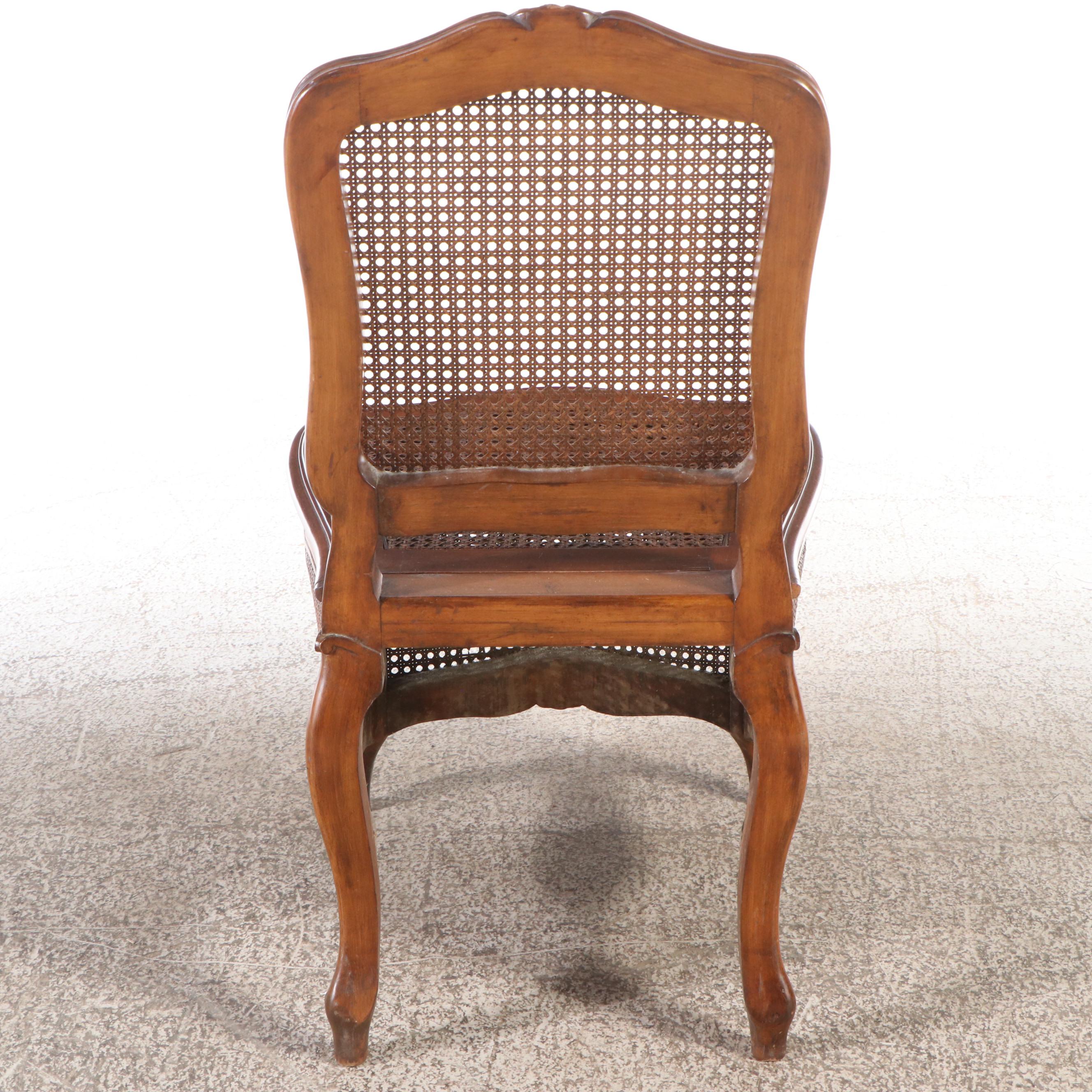Louis XV Style Style Cane-Paneled Beech Commode Chair