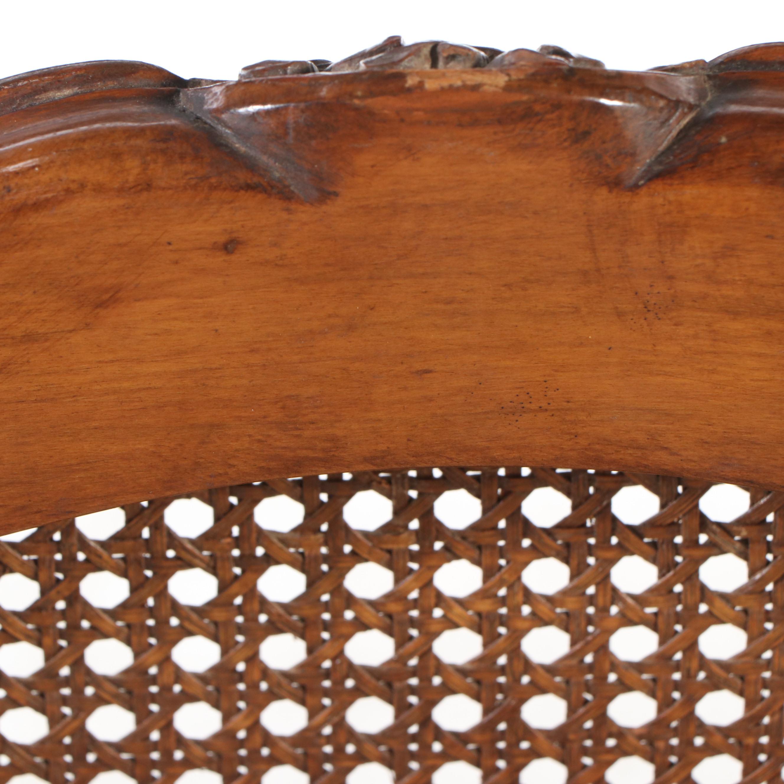 Louis XV Style Style Cane-Paneled Beech Commode Chair