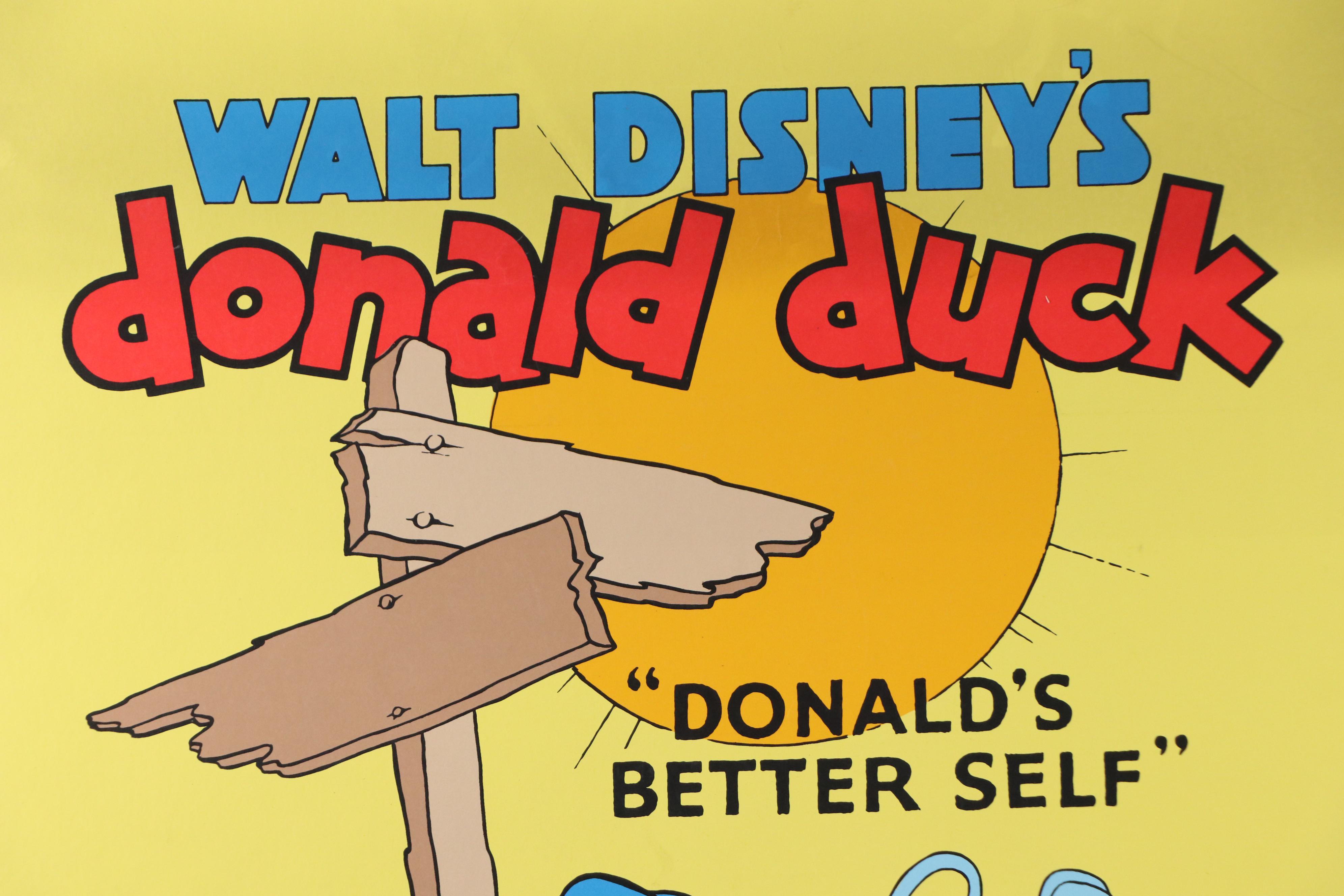 Walt Disney Serigraph Movie Poster "Donald's Better Self," 1939