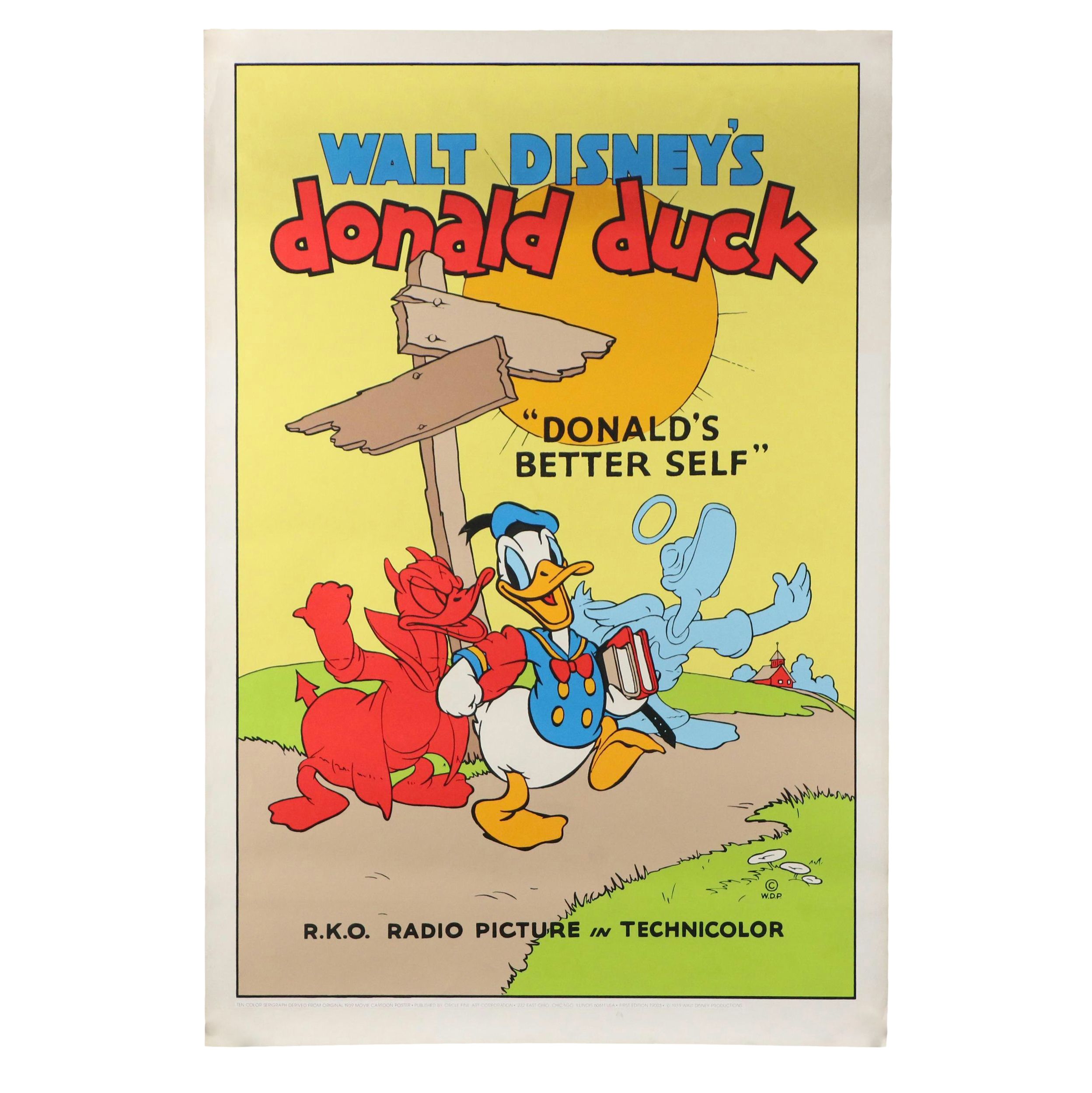 Walt Disney Serigraph Movie Poster "Donald's Better Self," 1939
