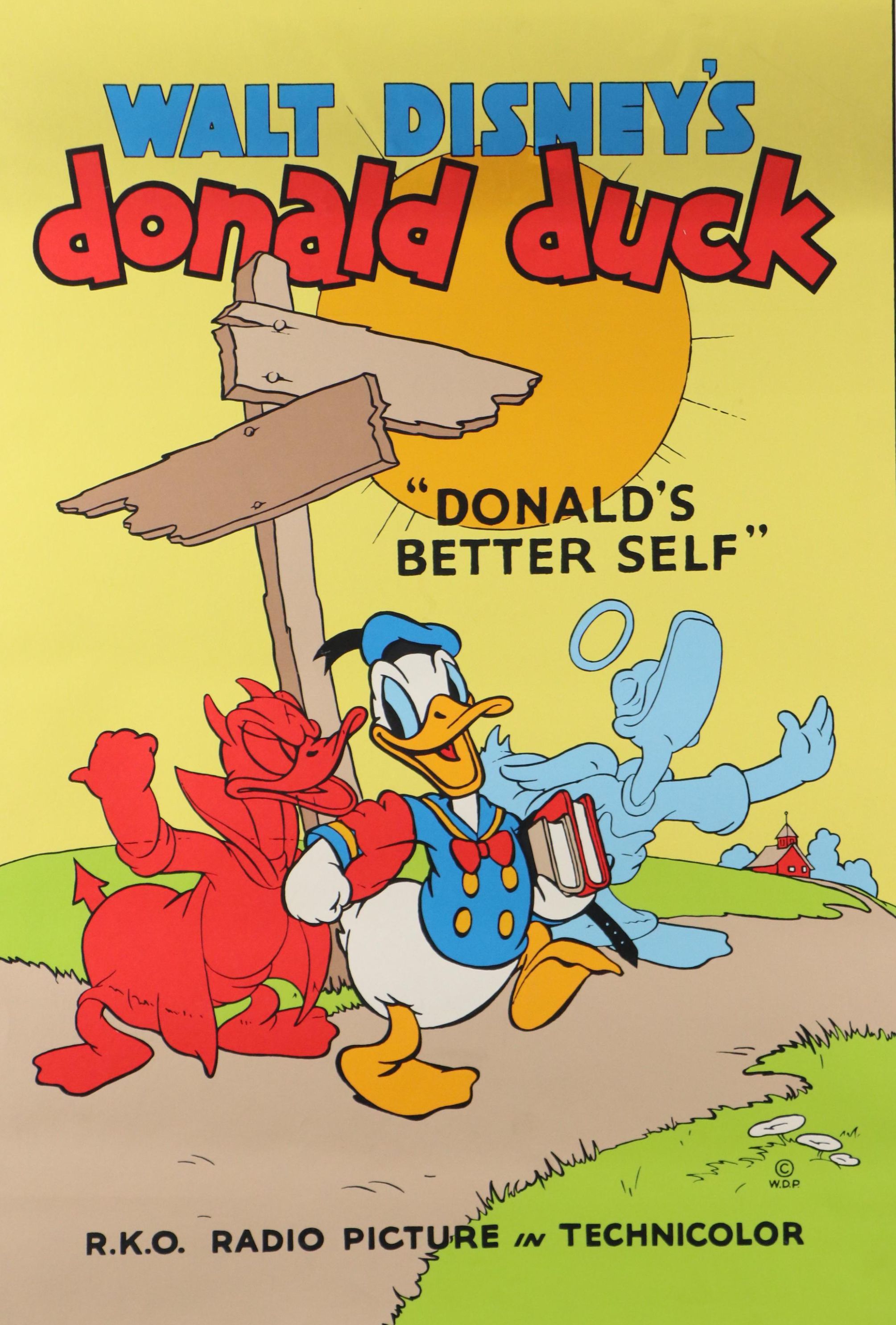Walt Disney Serigraph Movie Poster "Donald's Better Self," 1939