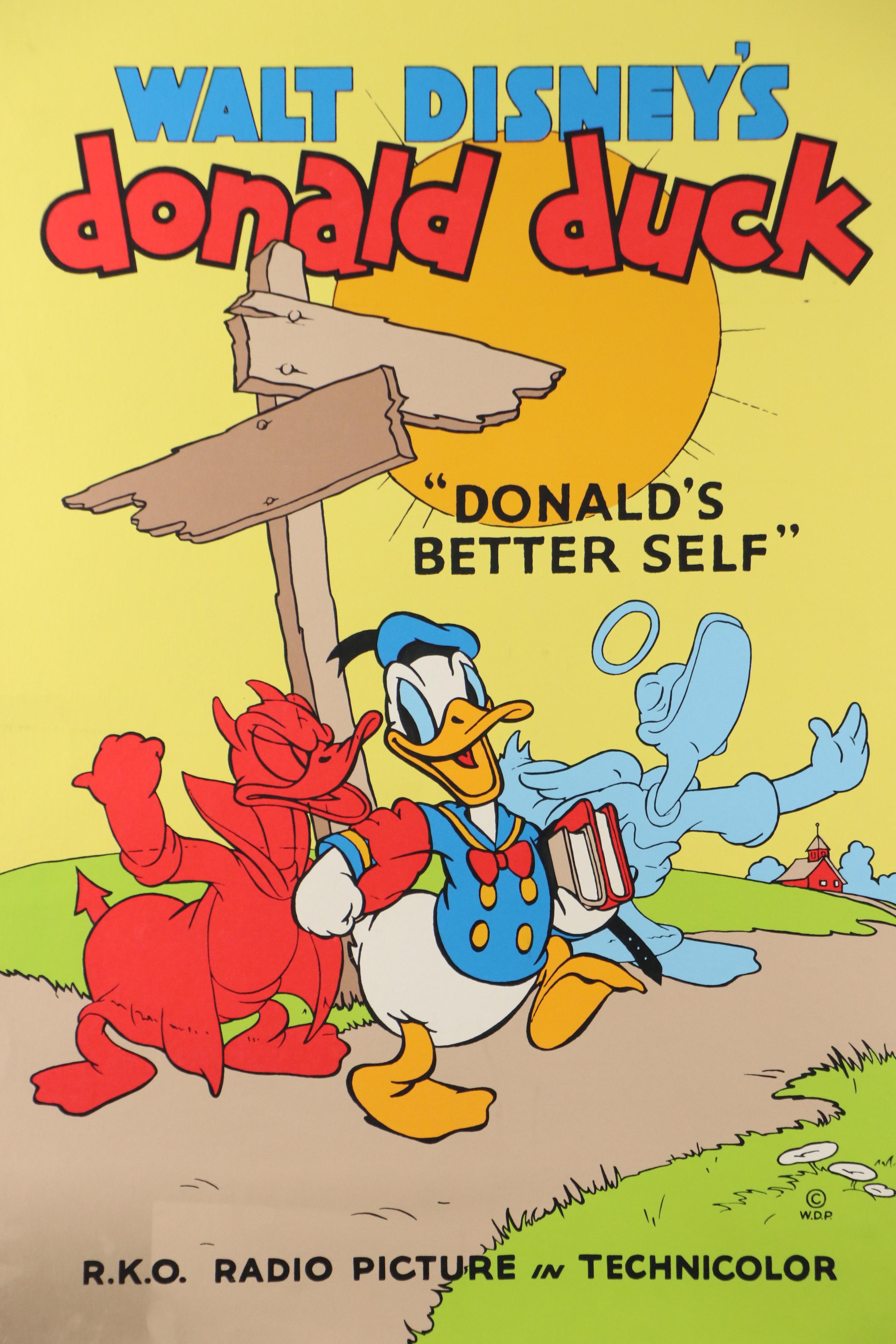 Walt Disney Serigraph Movie Poster "Donald's Better Self," 1939