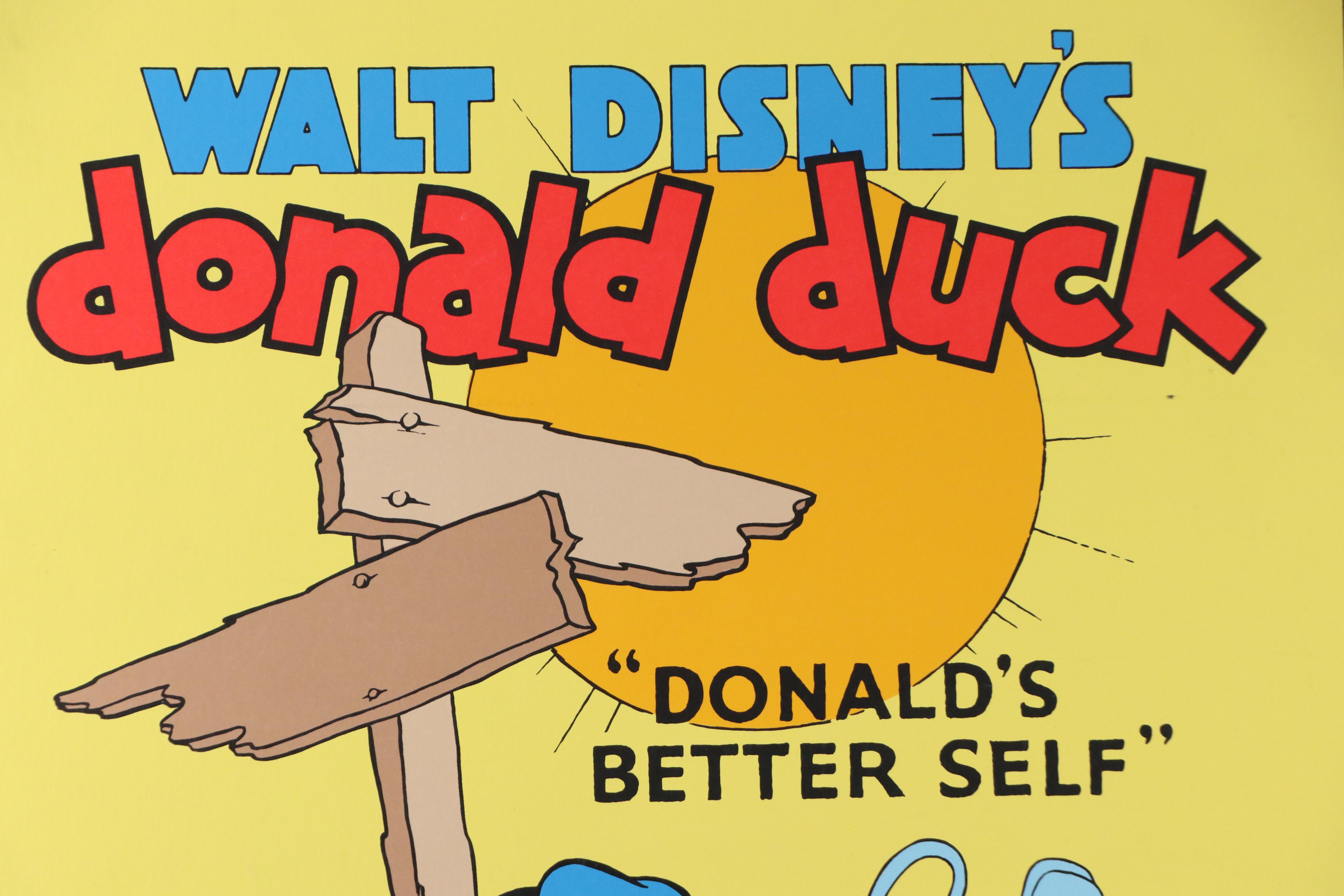 Walt Disney Serigraph Movie Poster "Donald's Better Self," 1939