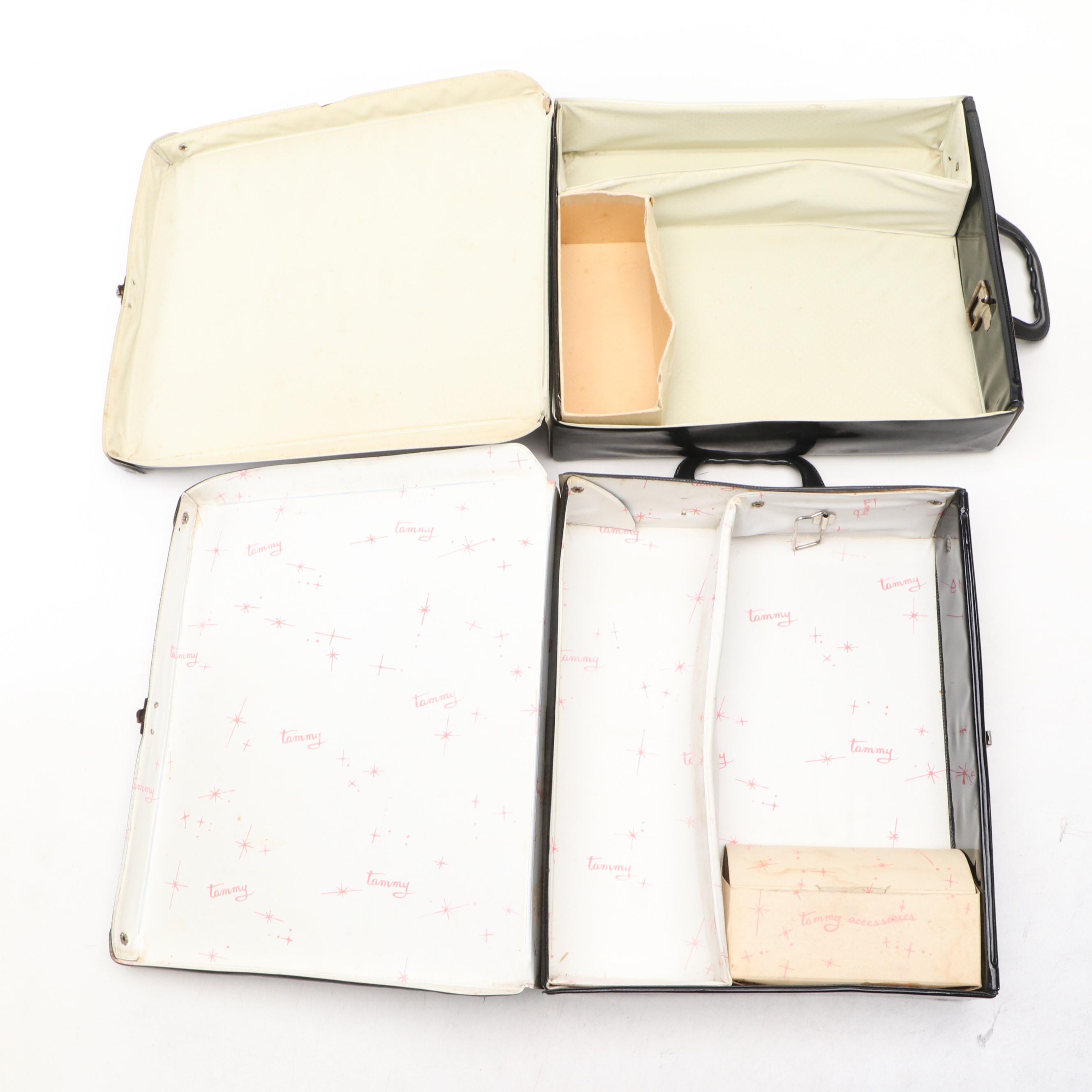 Mattel Barbie and Ken Doll Cases with Ideal Toy Corp Tammy Doll Case, Mid-20th C