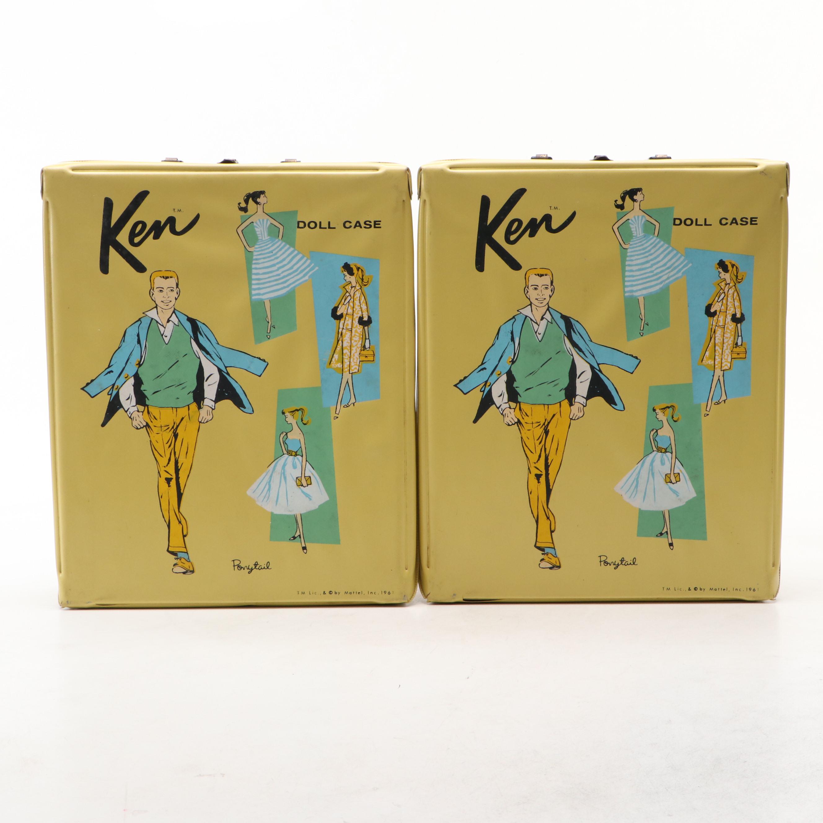 Mattel Barbie and Ken Doll Cases with Ideal Toy Corp Tammy Doll Case, Mid-20th C