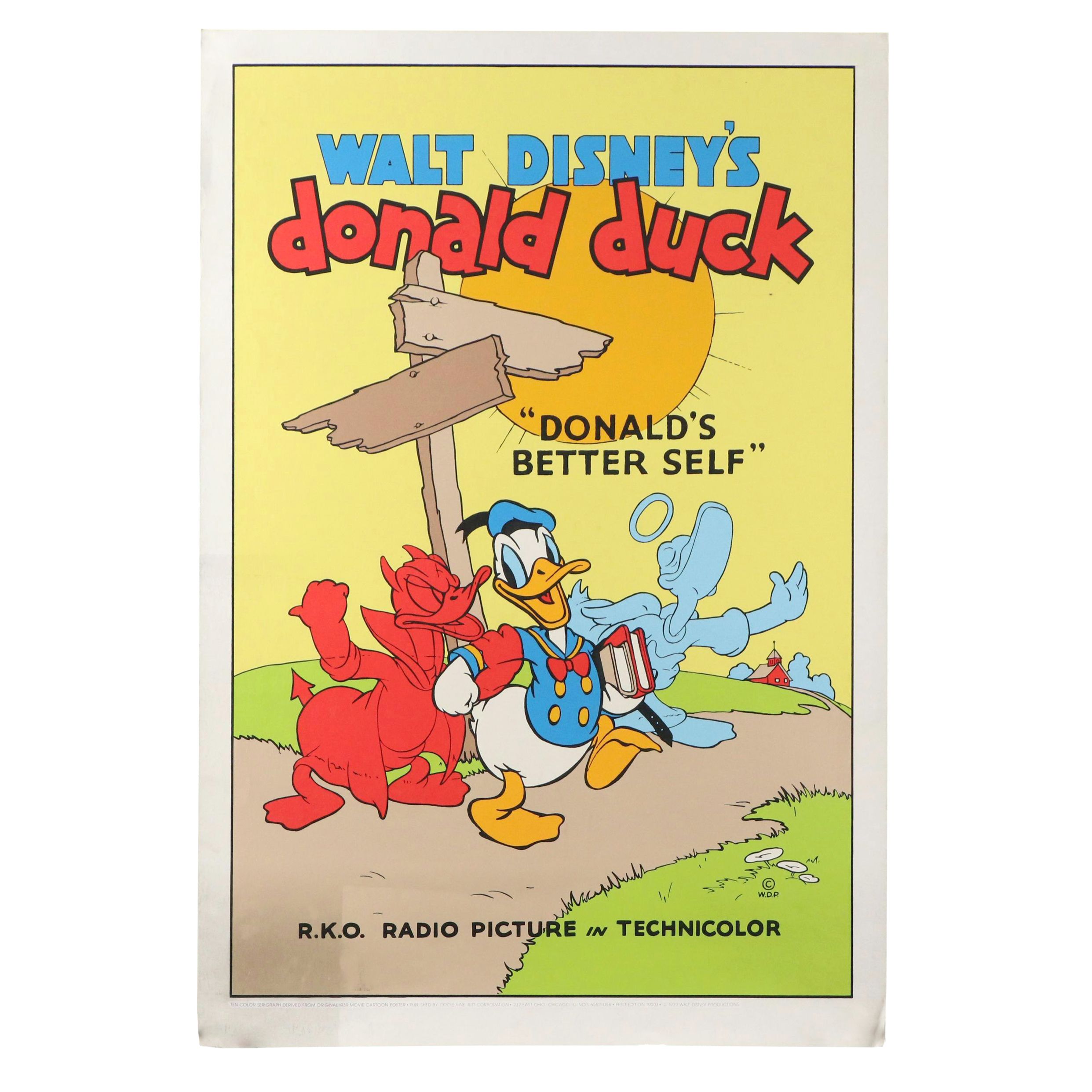 Walt Disney Serigraph Movie Poster "Donald's Better Self," 1939