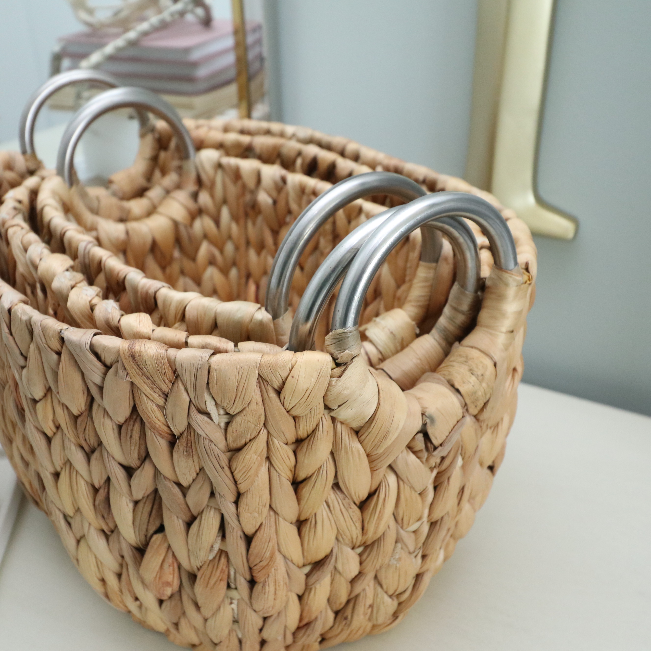 Uttermost Chrome "Locke" Vanity Wall Mirror, "Rover" Book and Other Accessories