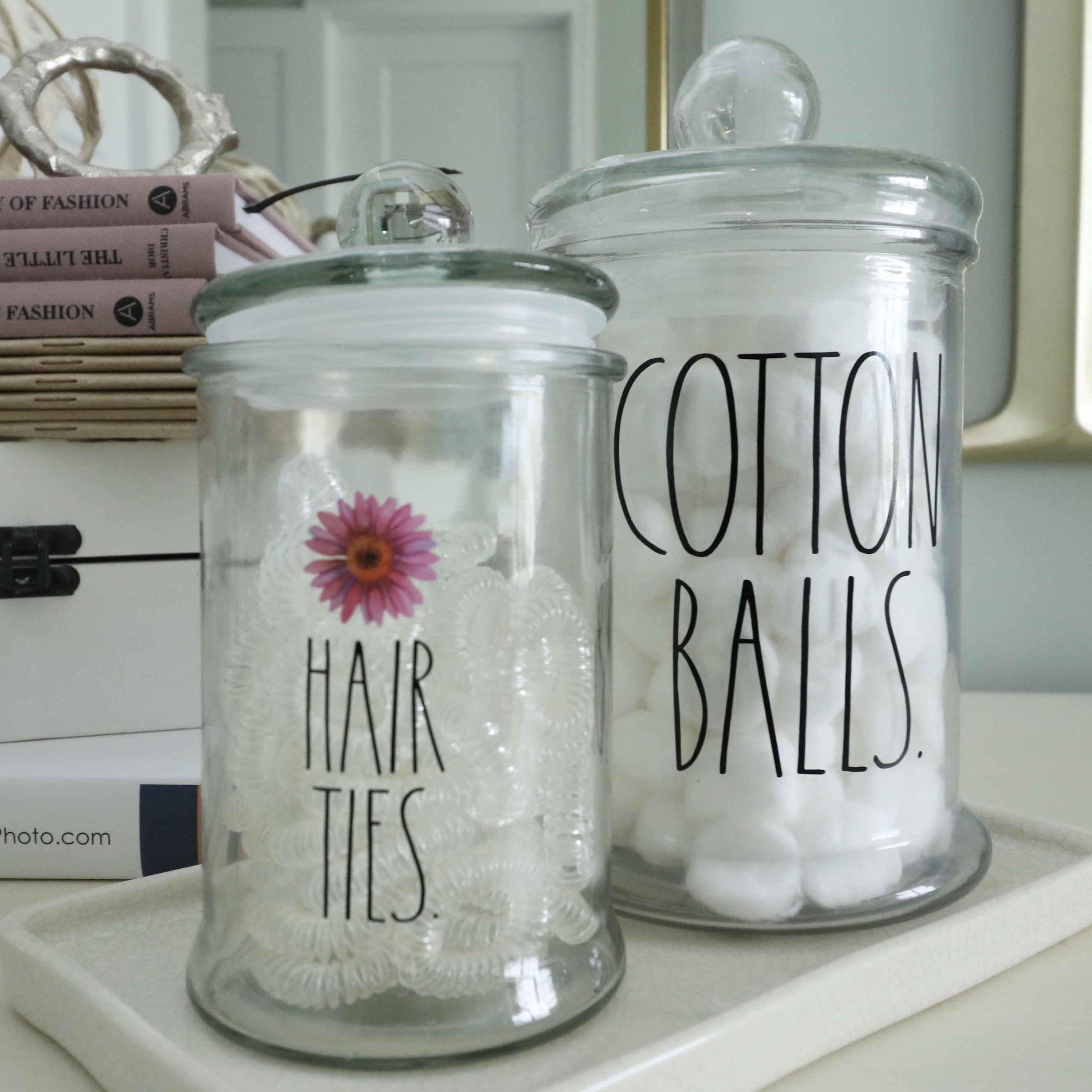 Uttermost Chrome "Locke" Vanity Wall Mirror, "Rover" Book and Other Accessories