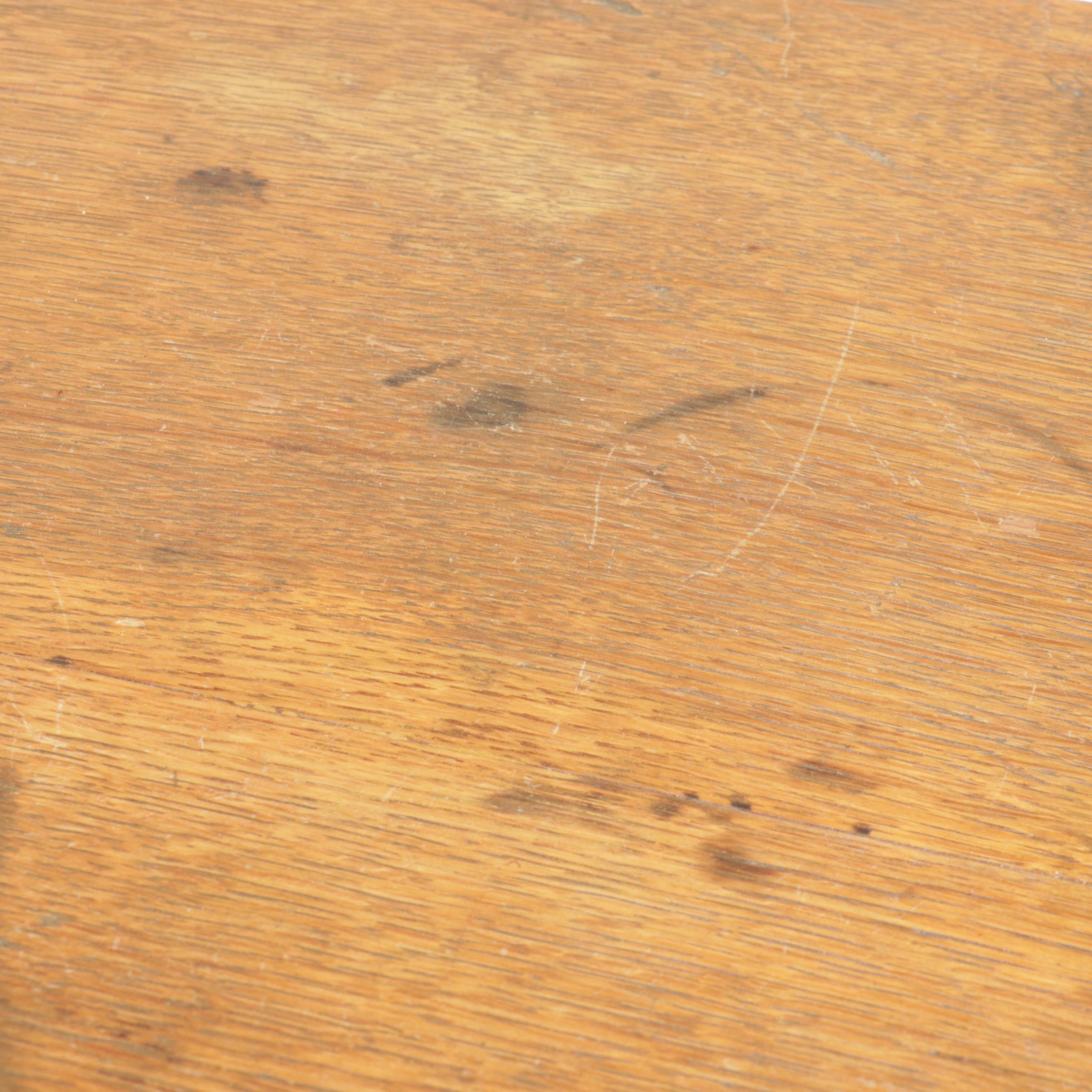 Victorian Eastlake Oak Drop-Front Cabinet, Late 19th/Early 20th Century