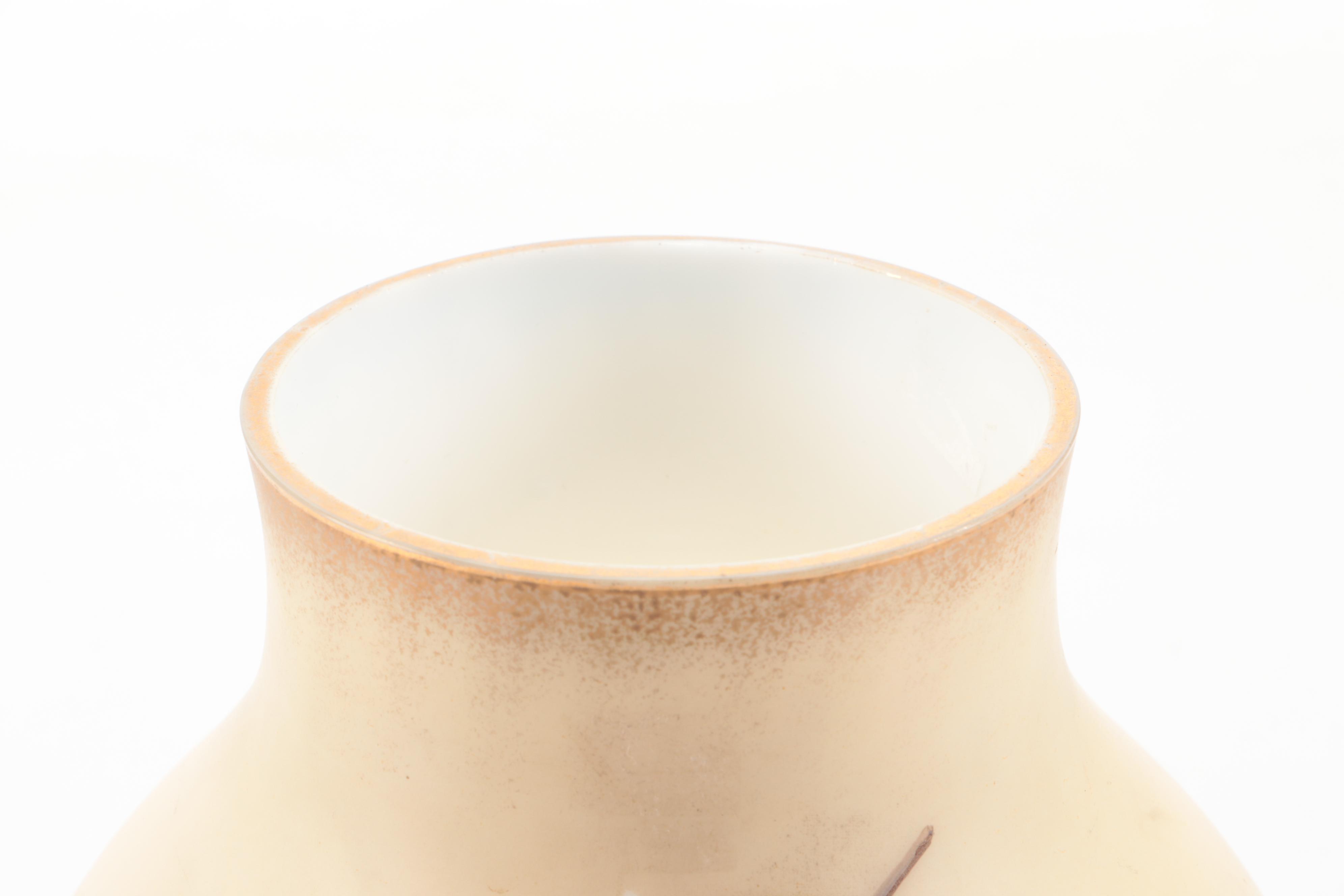 Hand-Painted Floral Glass Vase