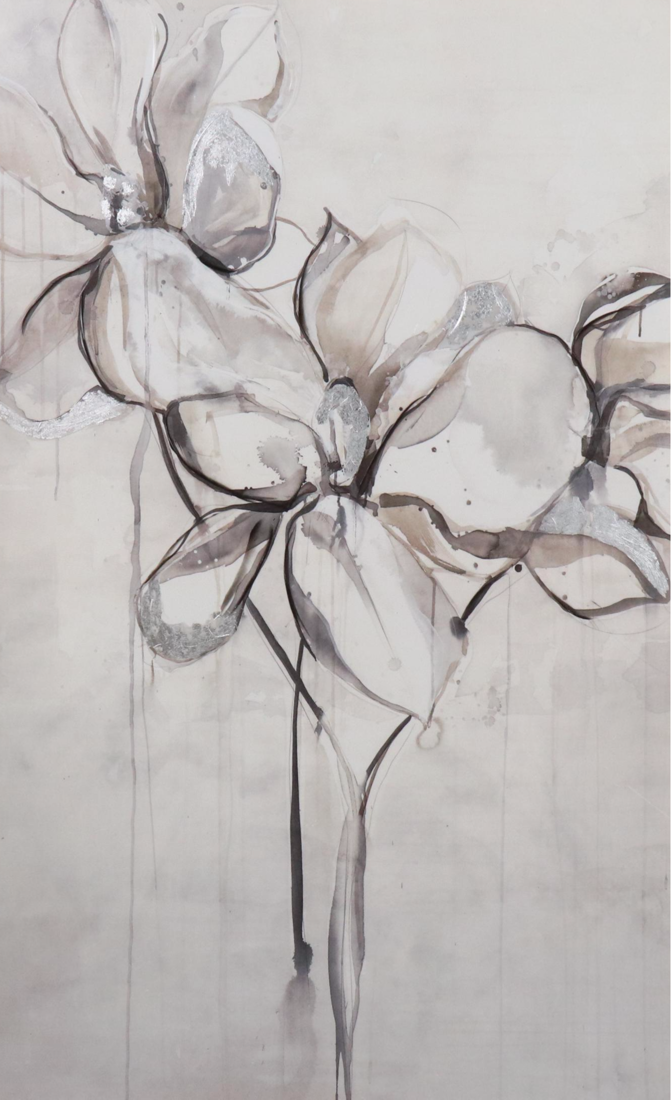 Embellished Giclée of Floral Landscape, 21st Century