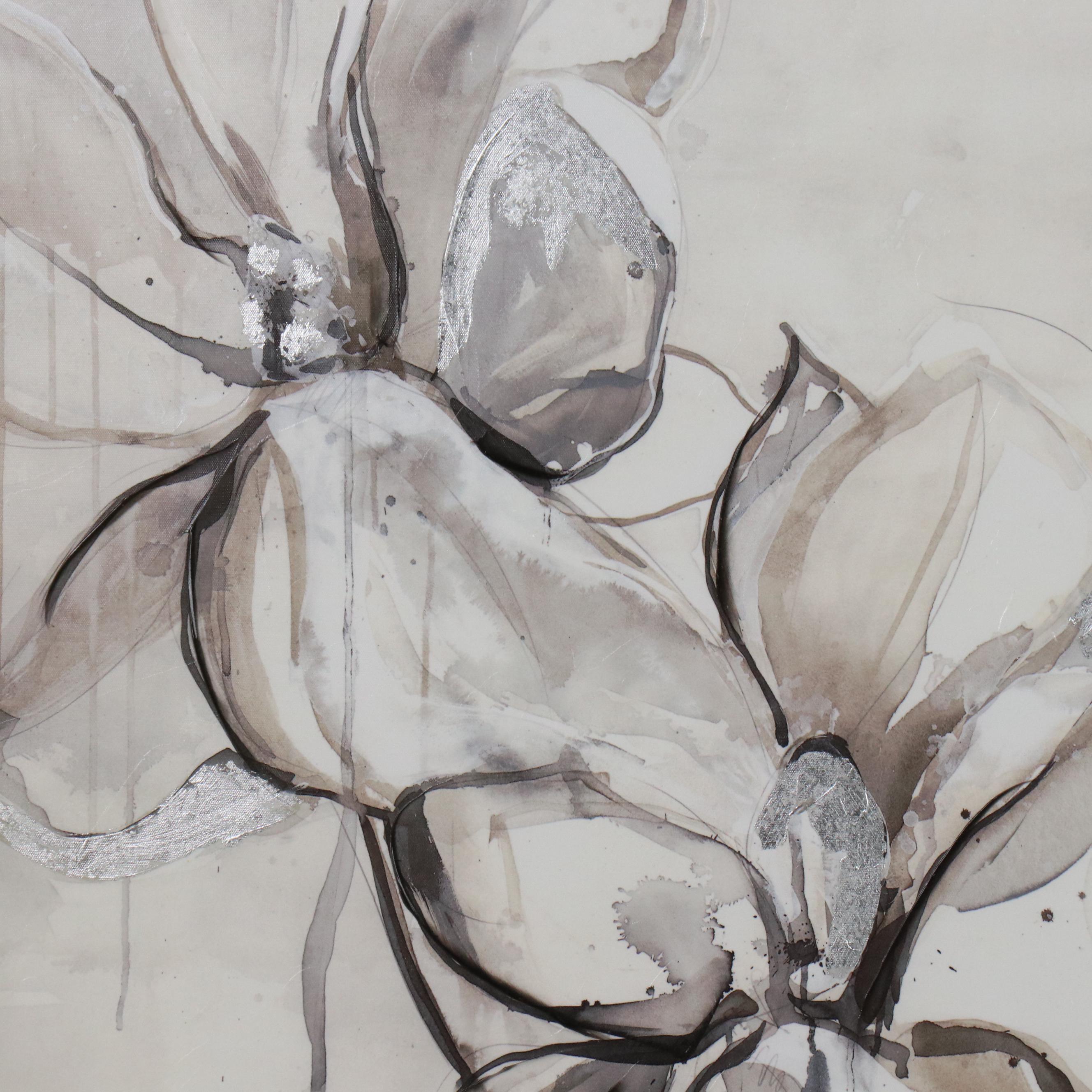 Embellished Giclée of Floral Landscape, 21st Century