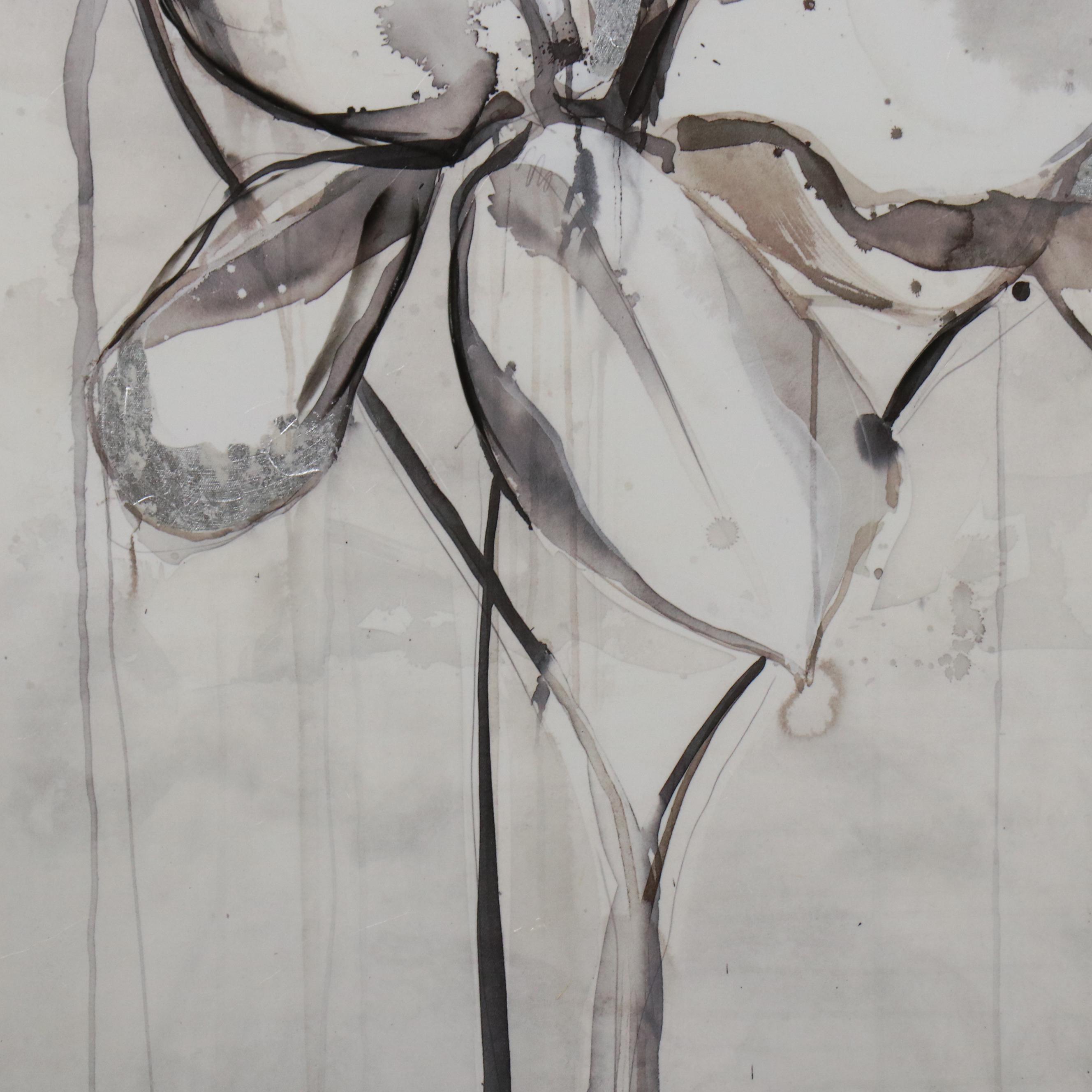 Embellished Giclée of Floral Landscape, 21st Century