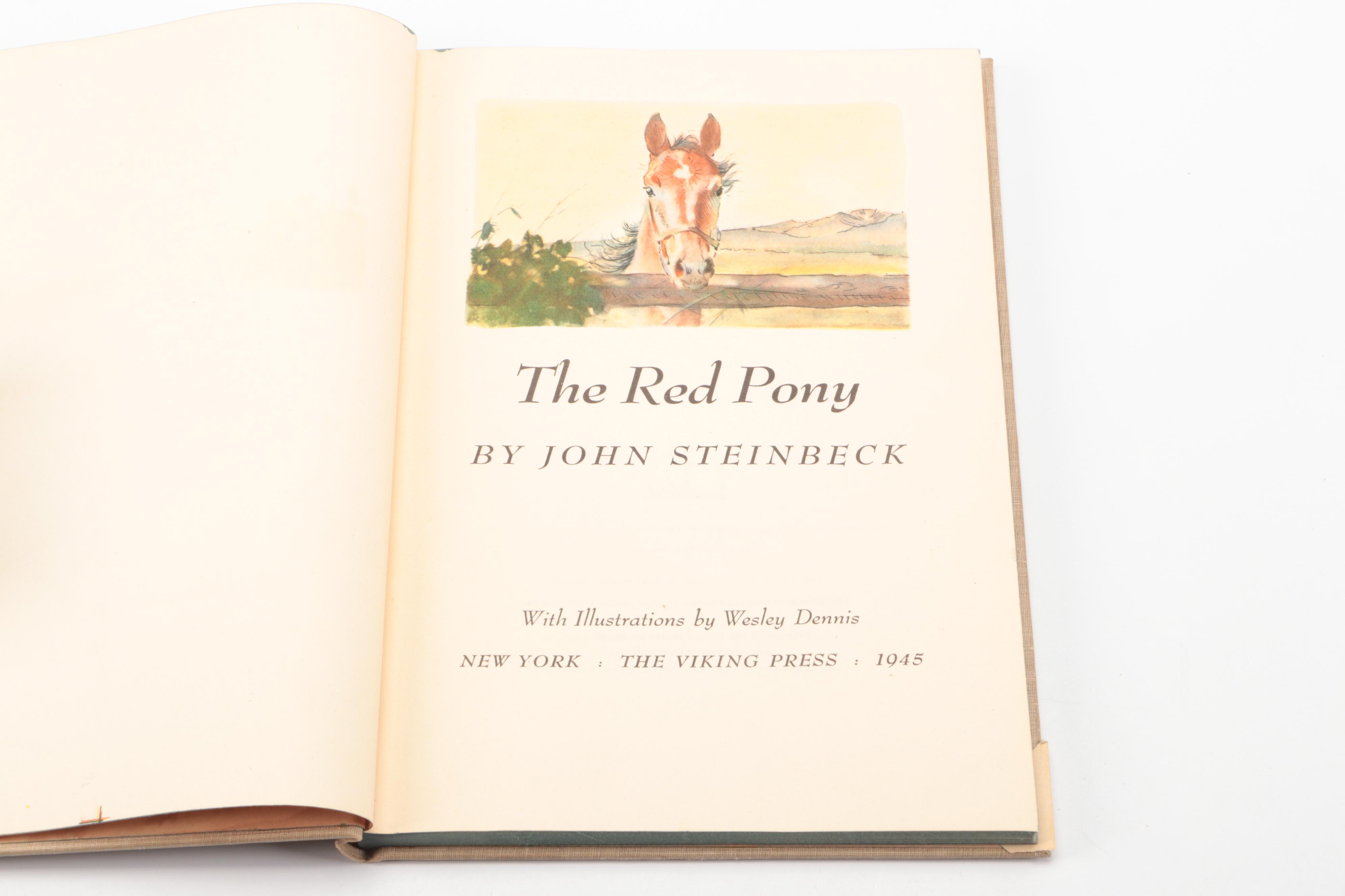 First Illustrated Edition "The Red Pony" by John Steinbeck, 1945