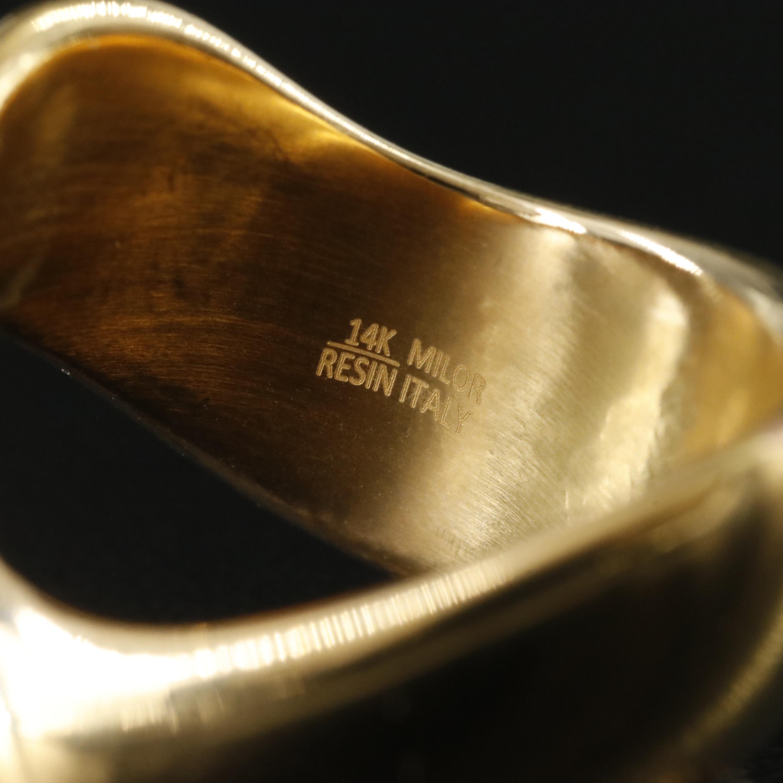 14K Electroformed Chevron Ring