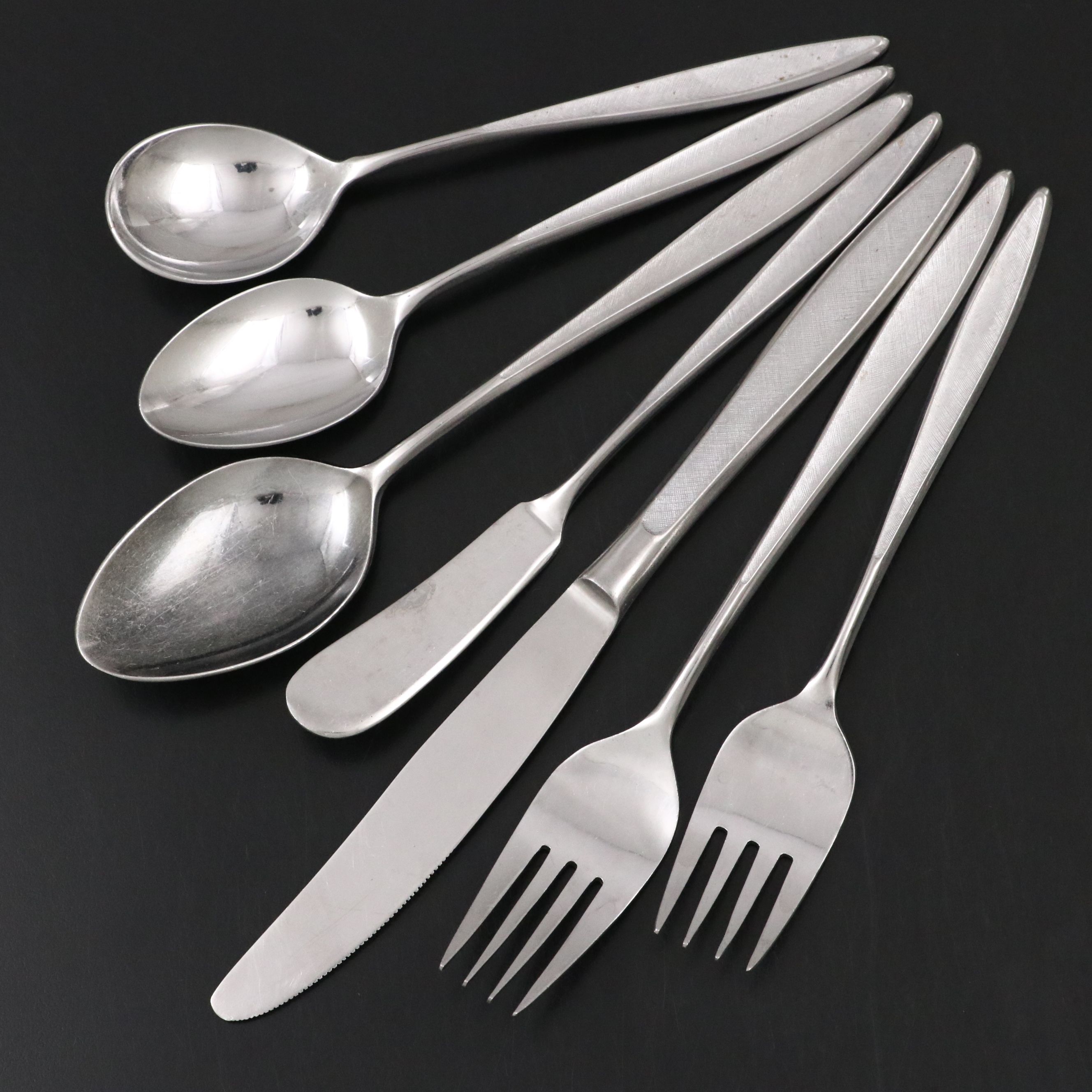 Vintage National "Napoli" Stainless Steel Flatware with Other Serving Pieces