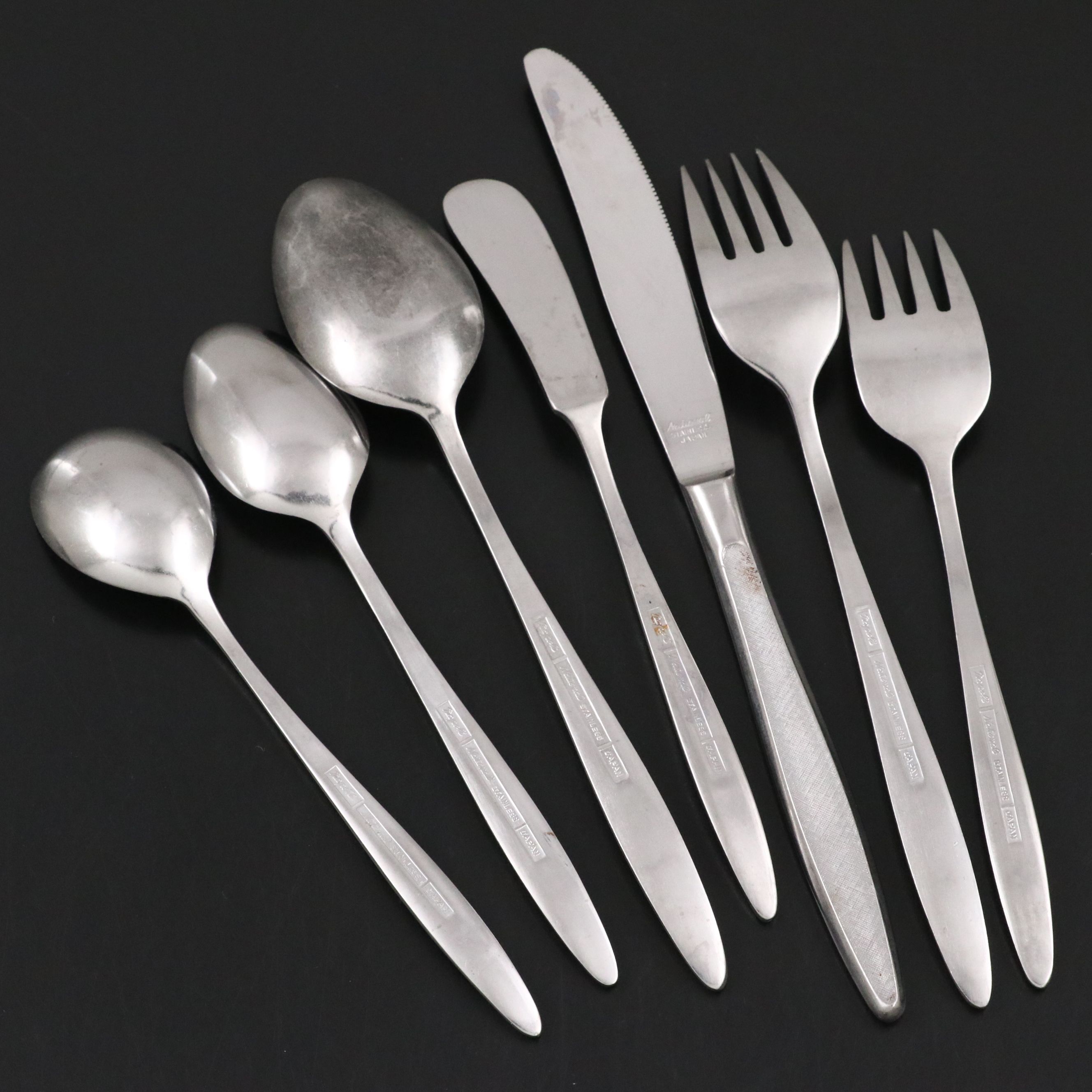 Vintage National "Napoli" Stainless Steel Flatware with Other Serving Pieces