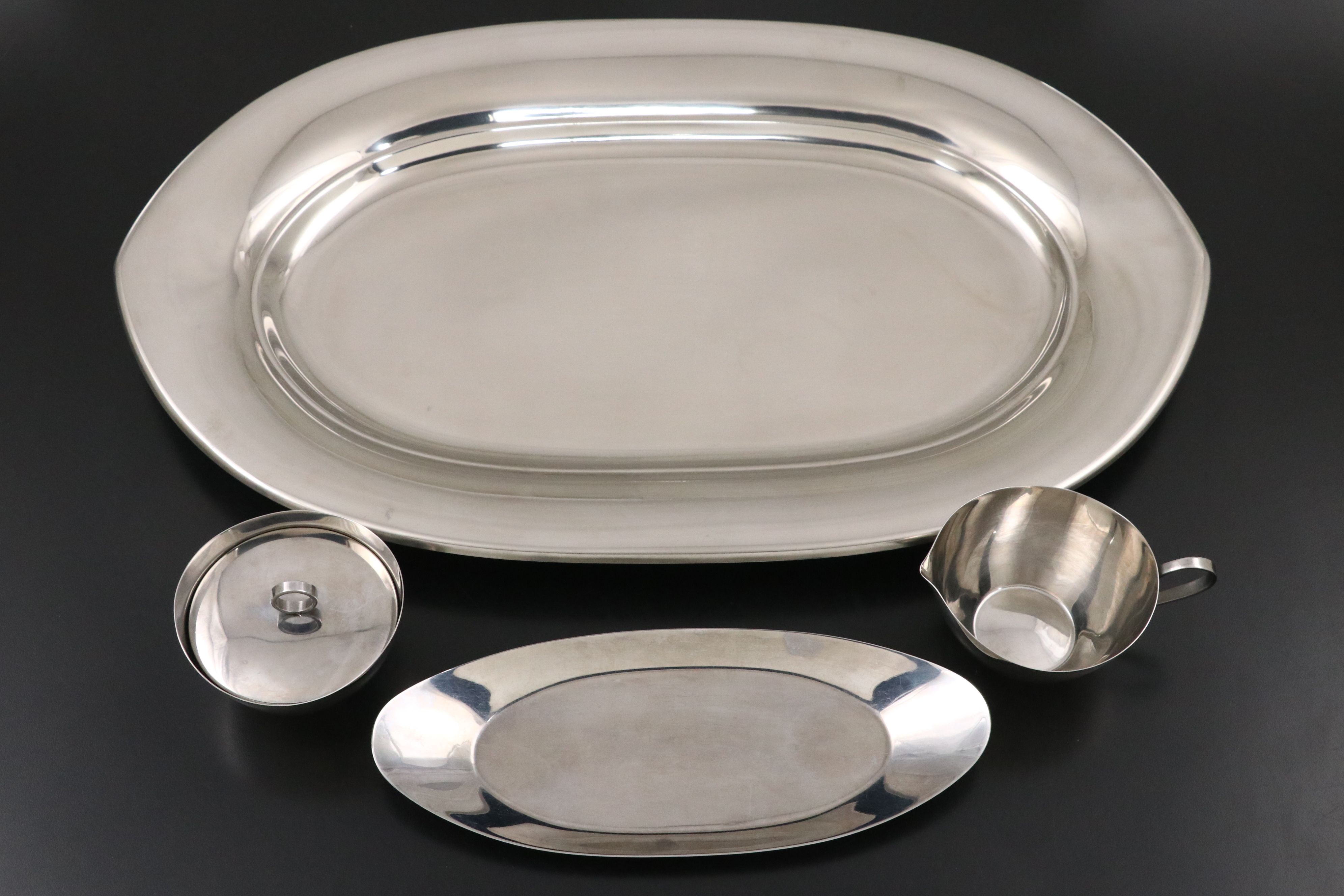 Vintage National "Napoli" Stainless Steel Flatware with Other Serving Pieces