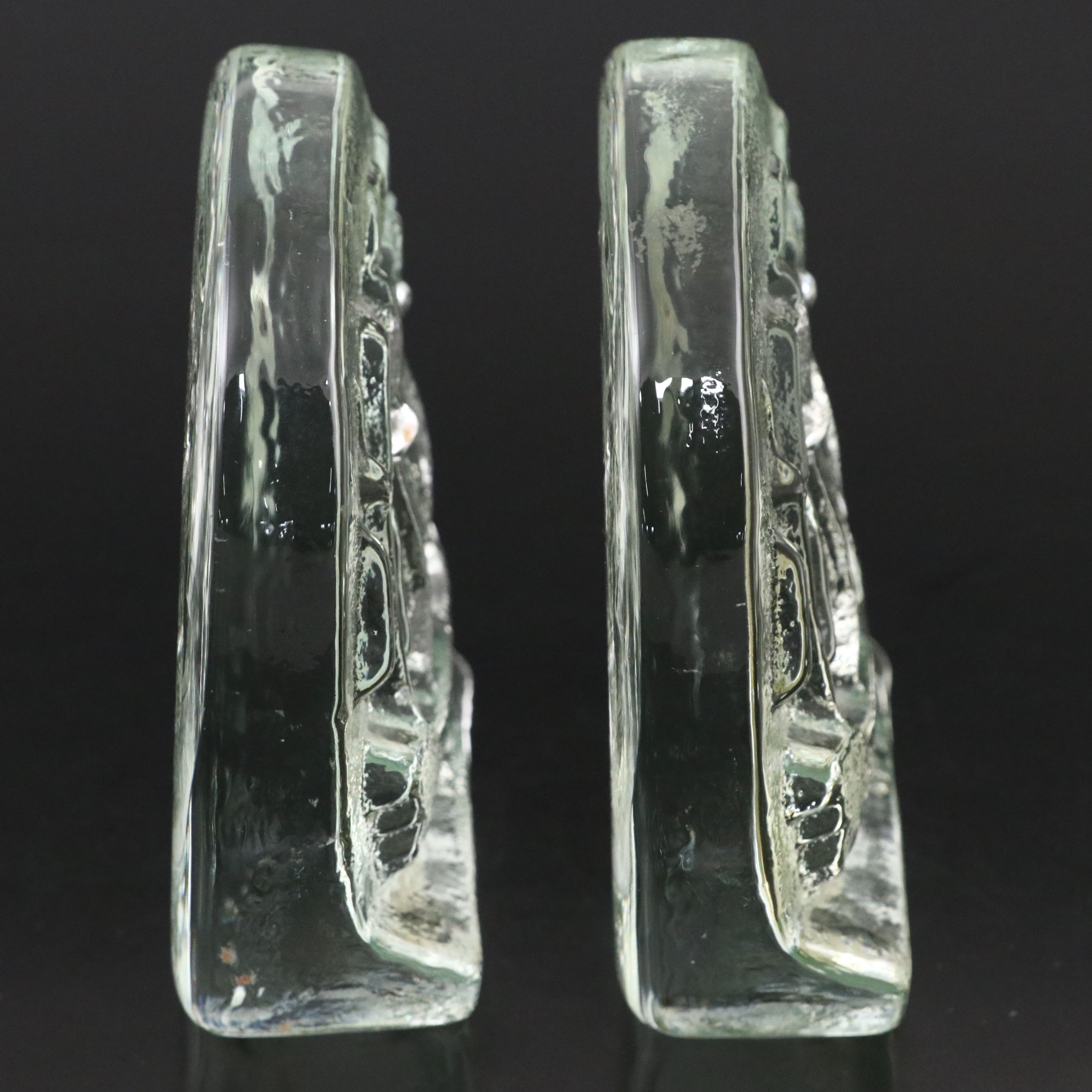 Blenko Glass Clipper Ship Bookends, Mid to Late 20th Century