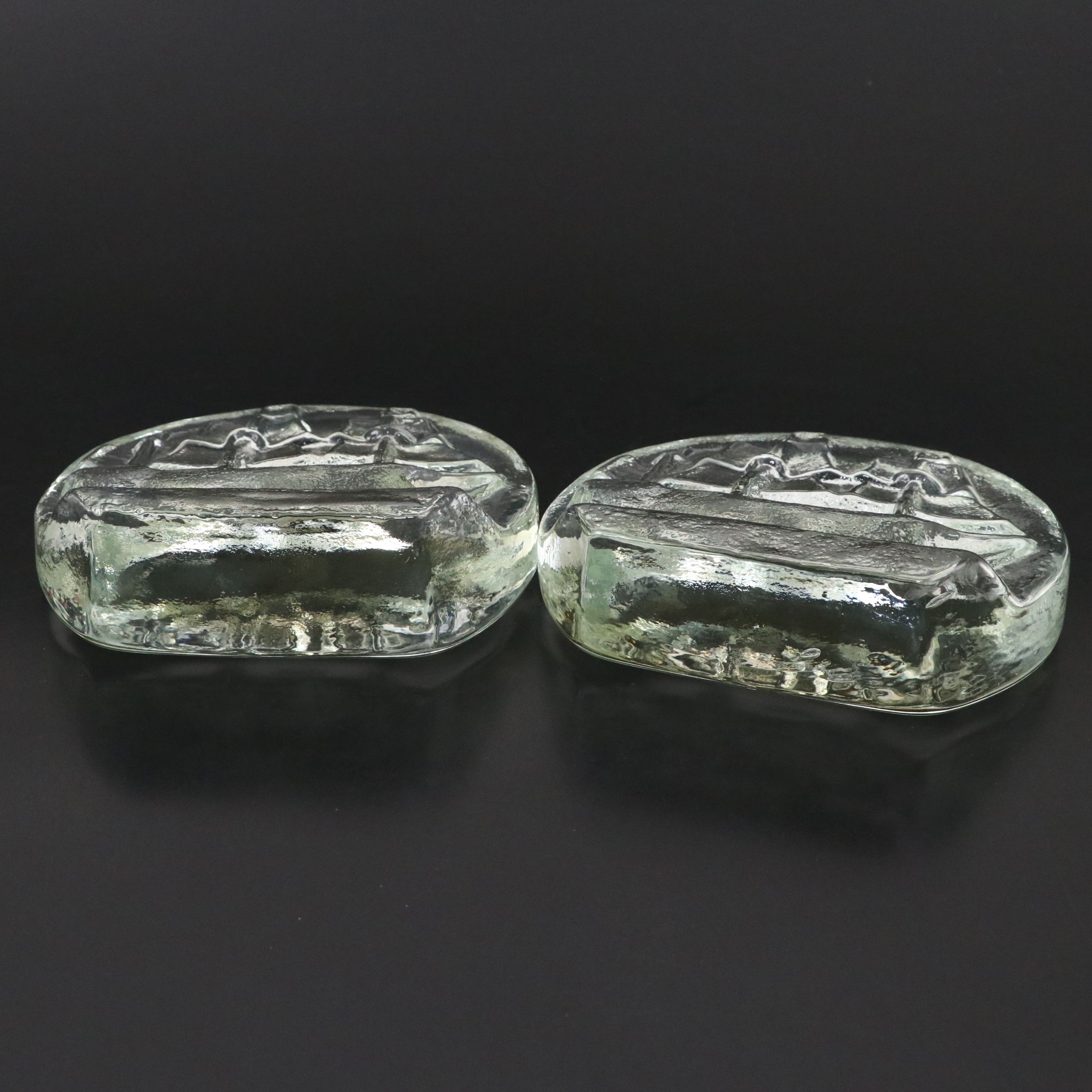 Blenko Glass Clipper Ship Bookends, Mid to Late 20th Century