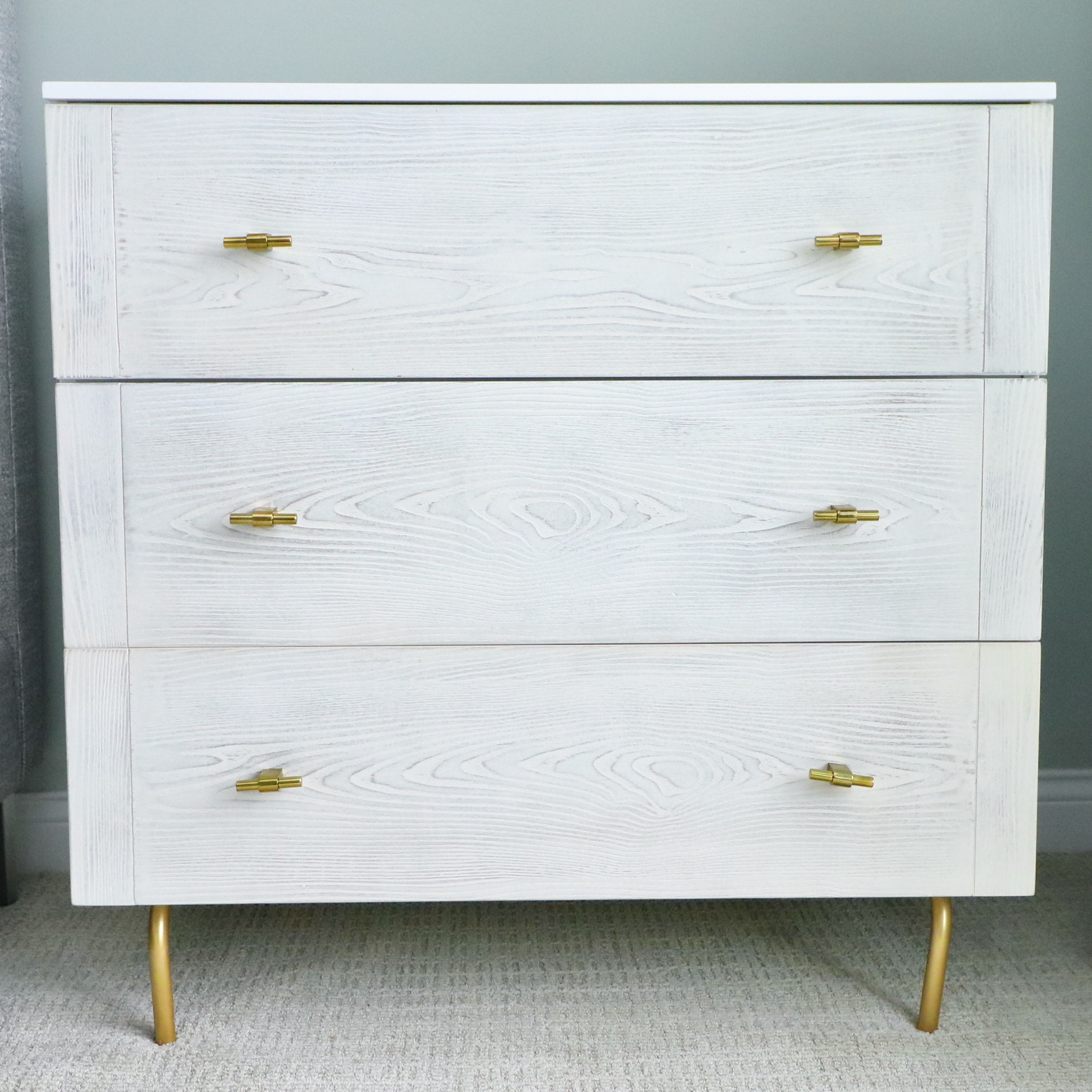 Safavieh "Genevieve" White Stained Three-Drawer Dresser