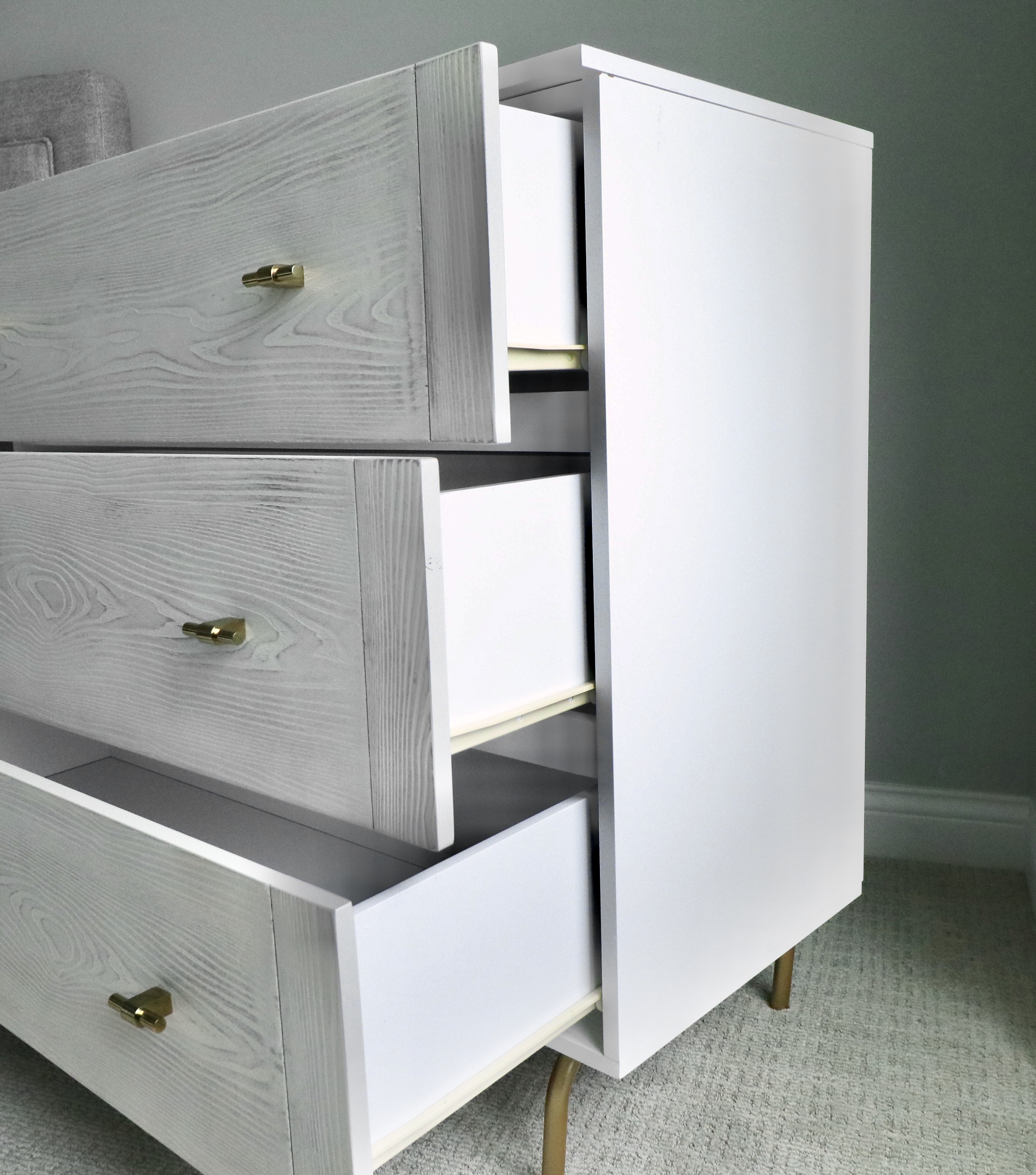 Safavieh "Genevieve" White Stained Three-Drawer Dresser