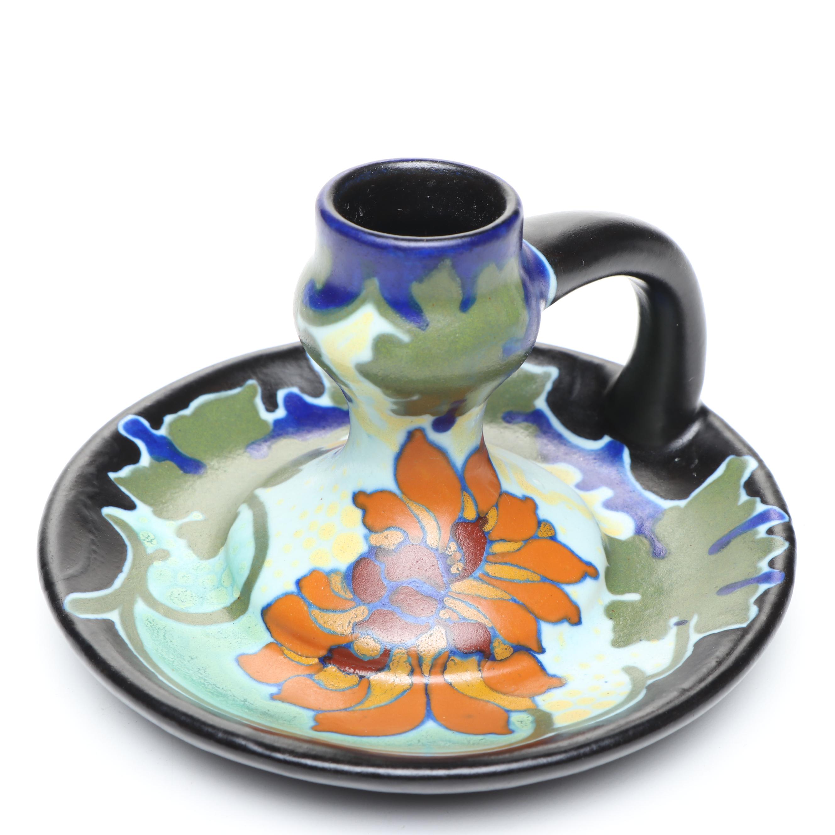 Gouda Holland Pottery Candle Holder and Vase