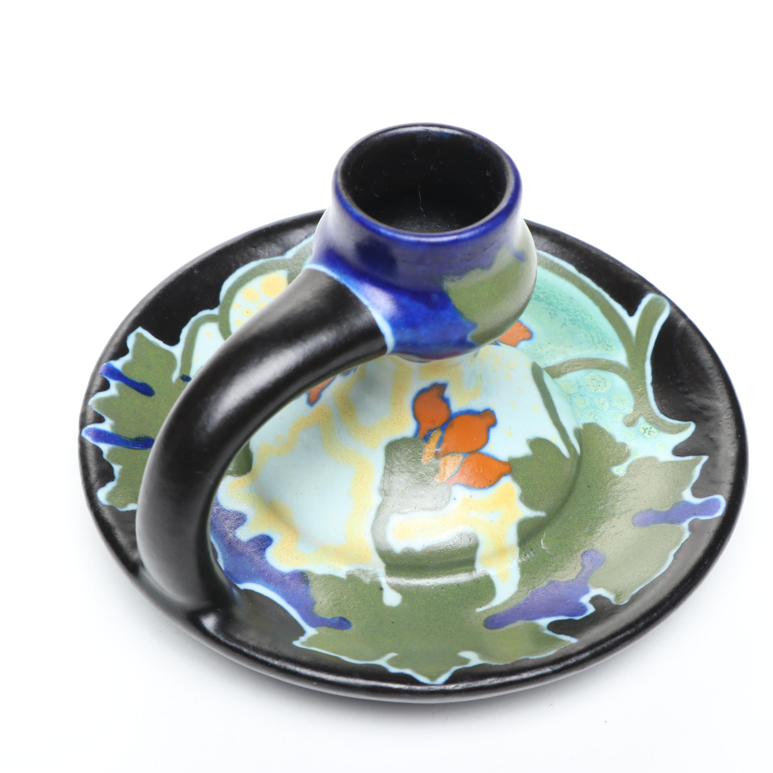 Gouda Holland Pottery Candle Holder and Vase