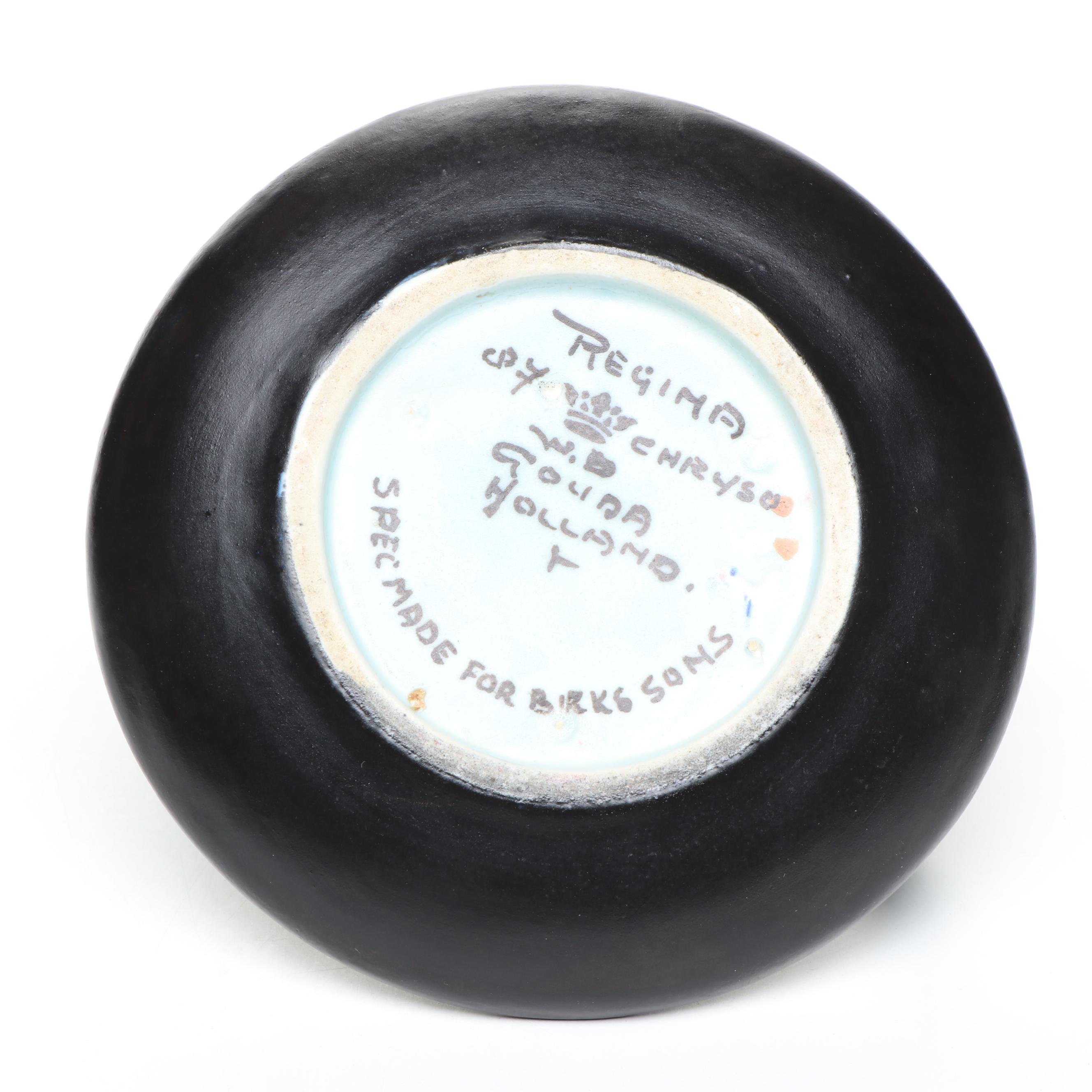 Gouda Holland Pottery Candle Holder and Vase