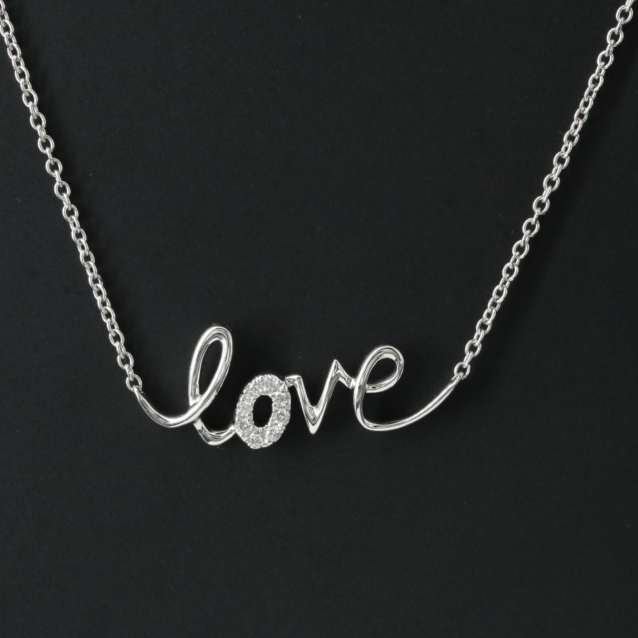14K 0.08 CTW Diamond Love Necklace