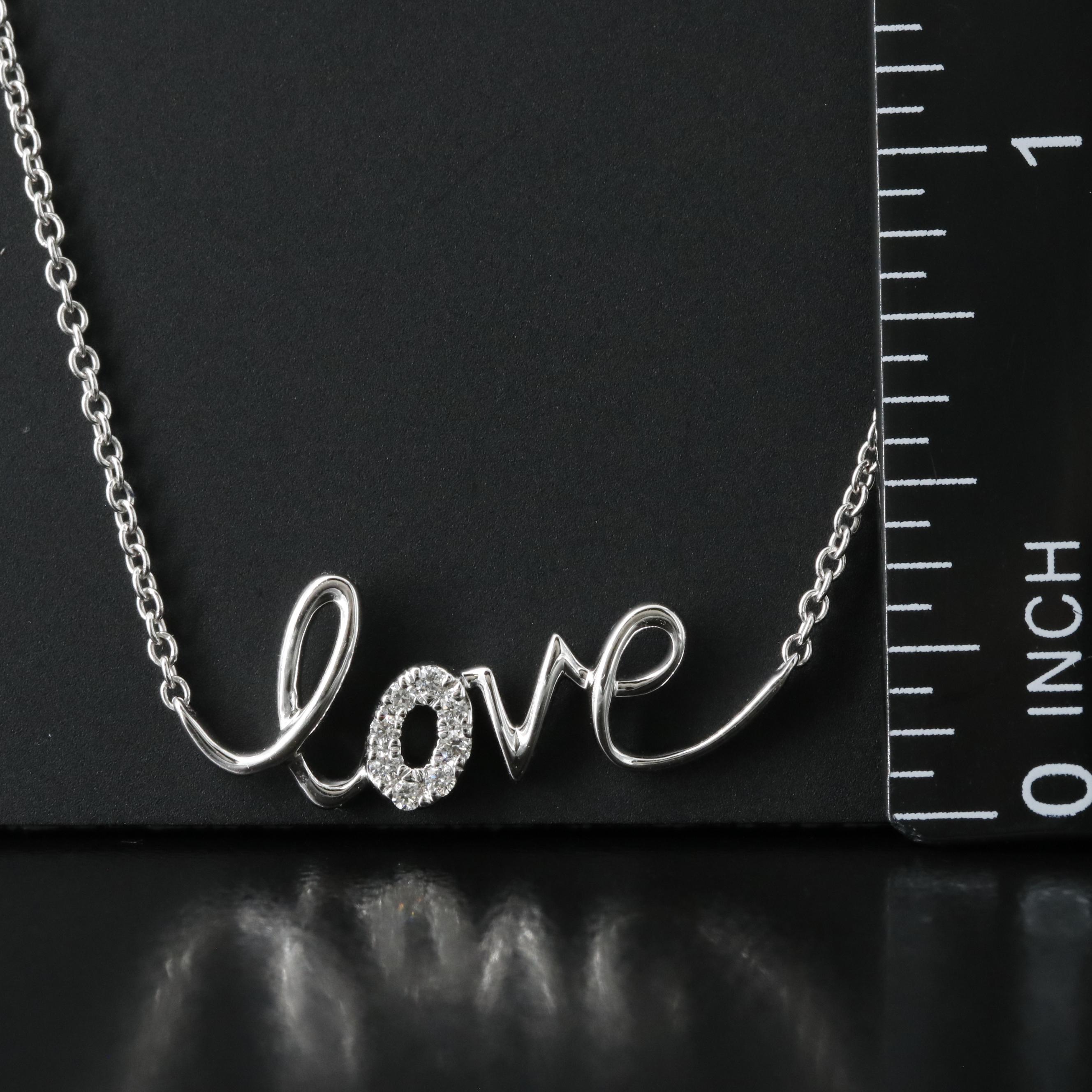 14K 0.08 CTW Diamond Love Necklace
