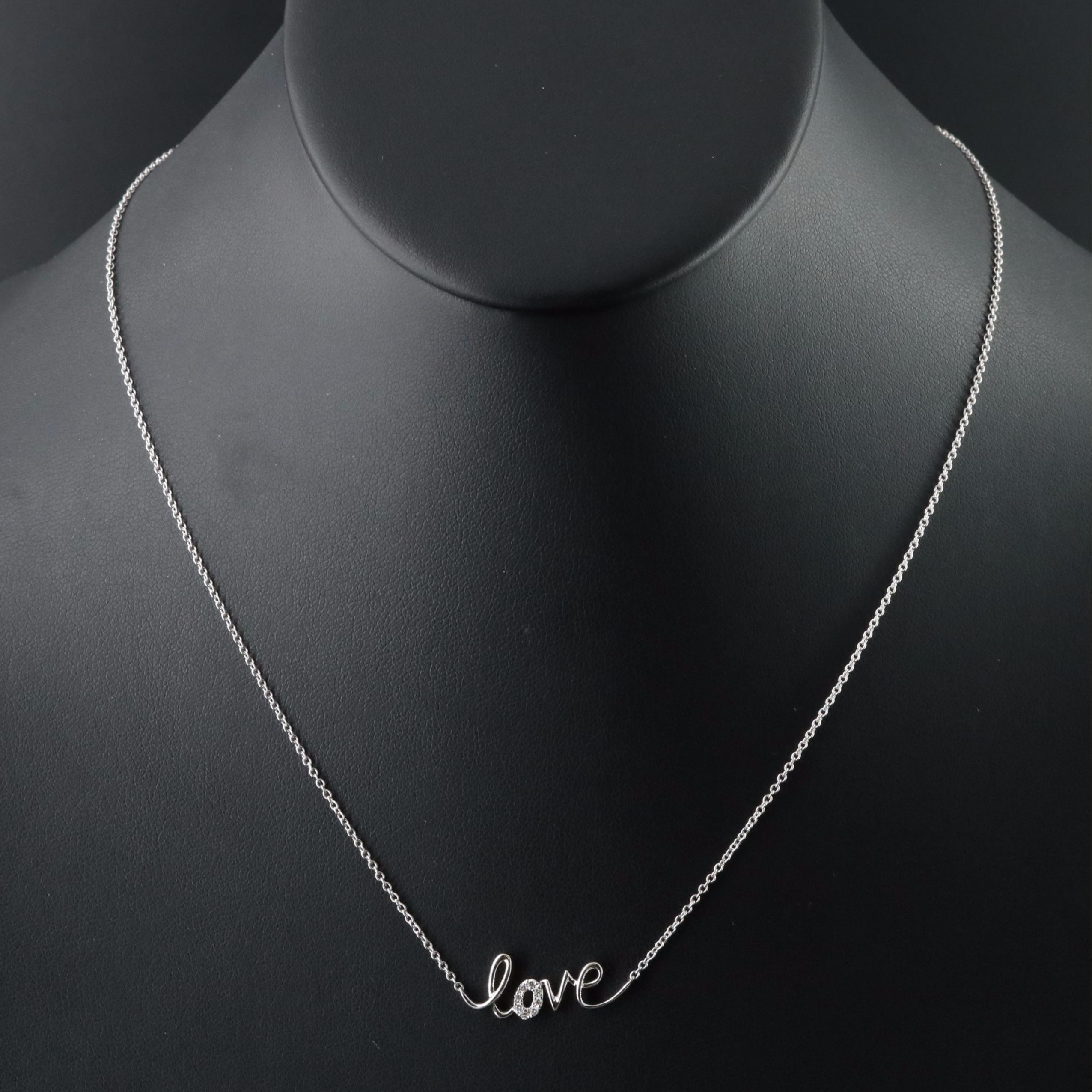 14K 0.08 CTW Diamond Love Necklace