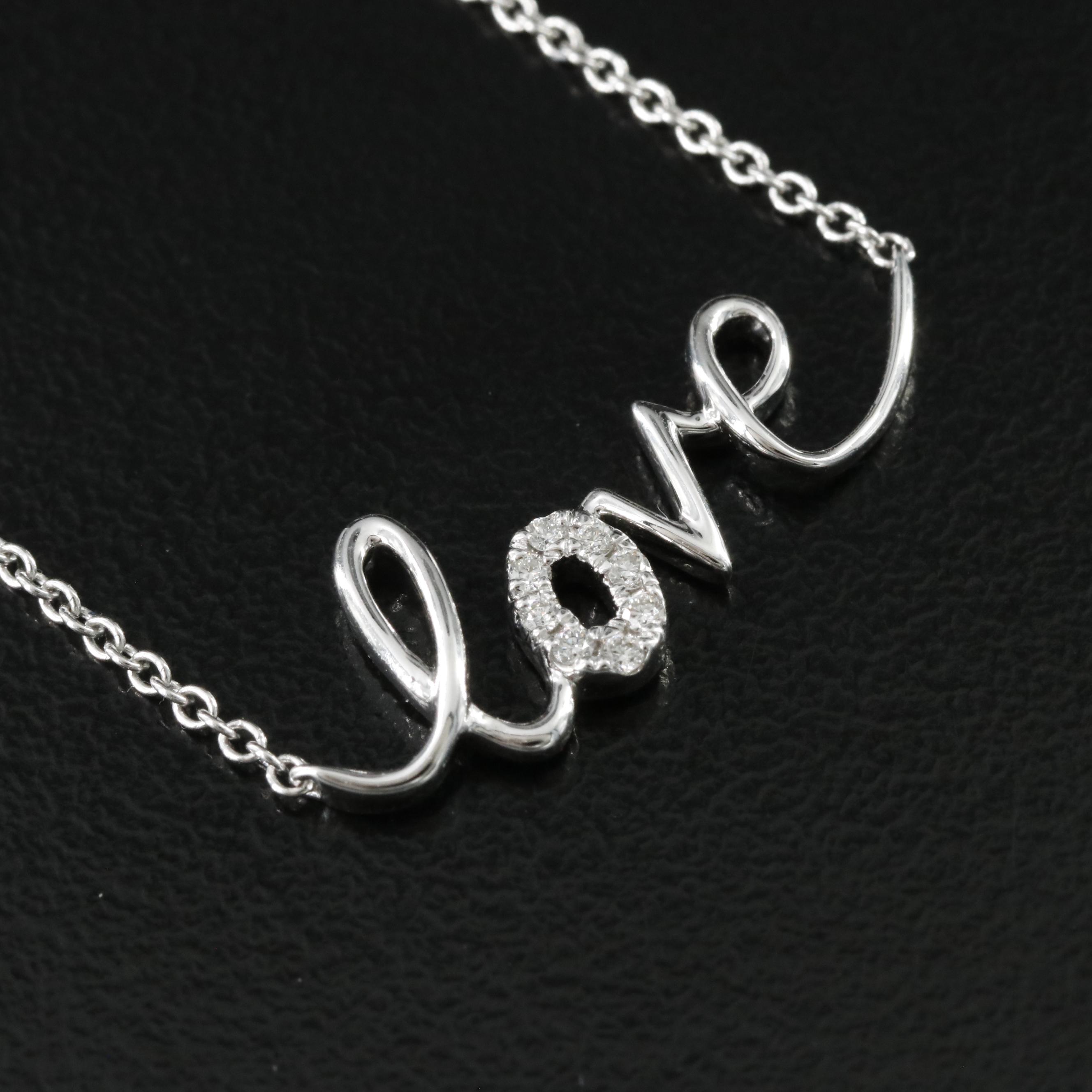 14K 0.08 CTW Diamond Love Necklace