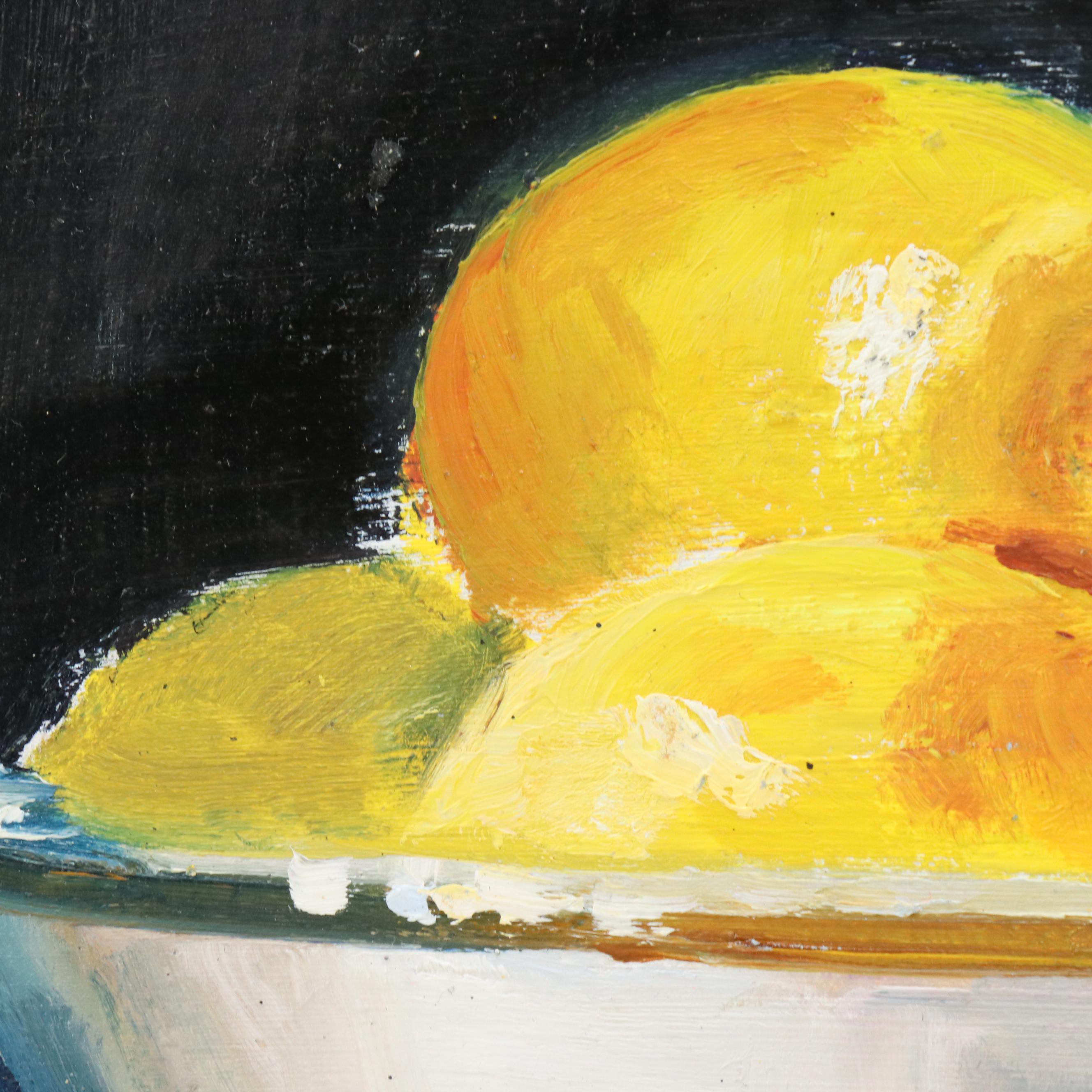 Natalia Demenko Still Life Oil Painting with Lemons and Martini, 21st Century