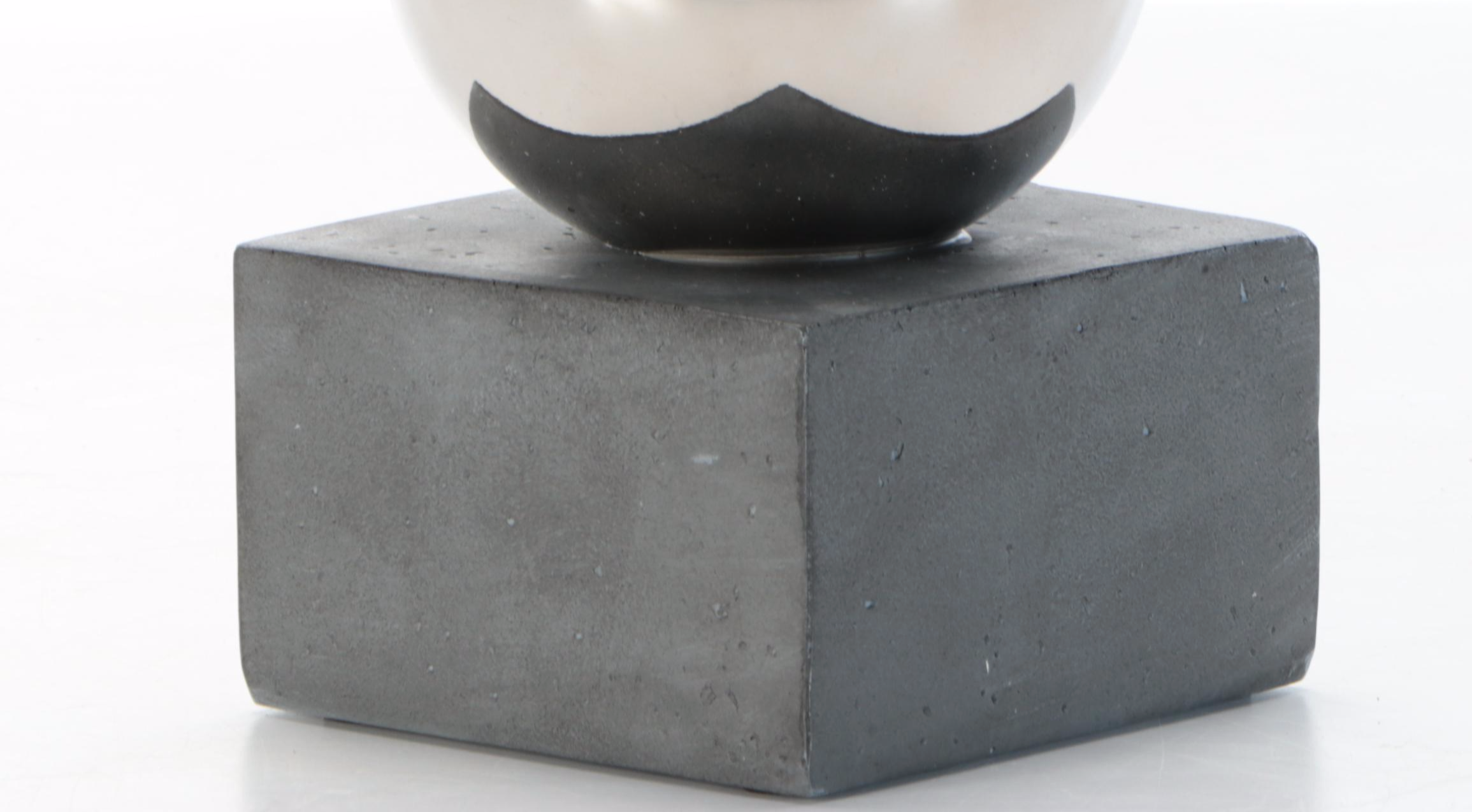 DecMode Resin "People" Sculpture on Stainless Steel Ball and Stone Base