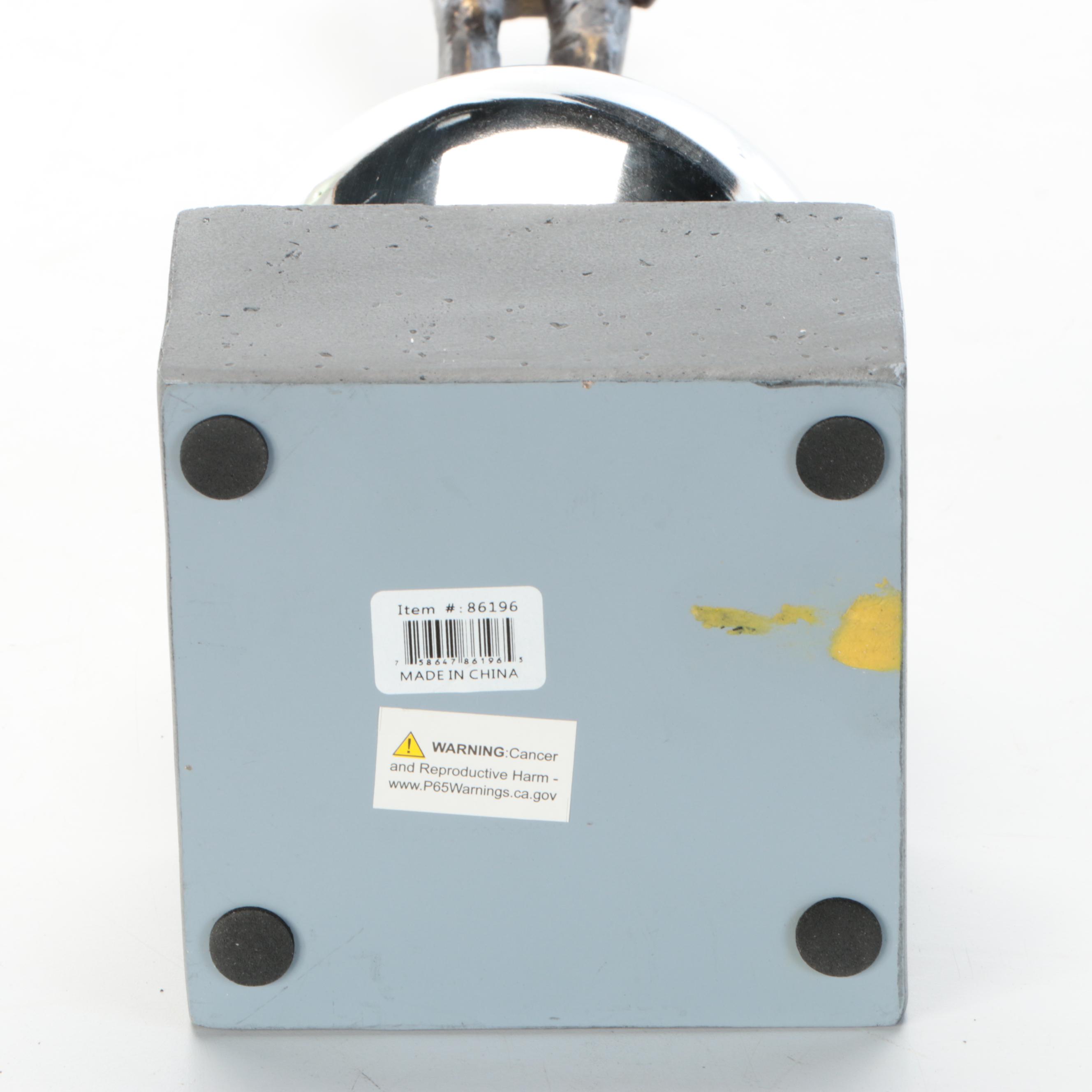 DecMode Resin "People" Sculpture on Stainless Steel Ball and Stone Base