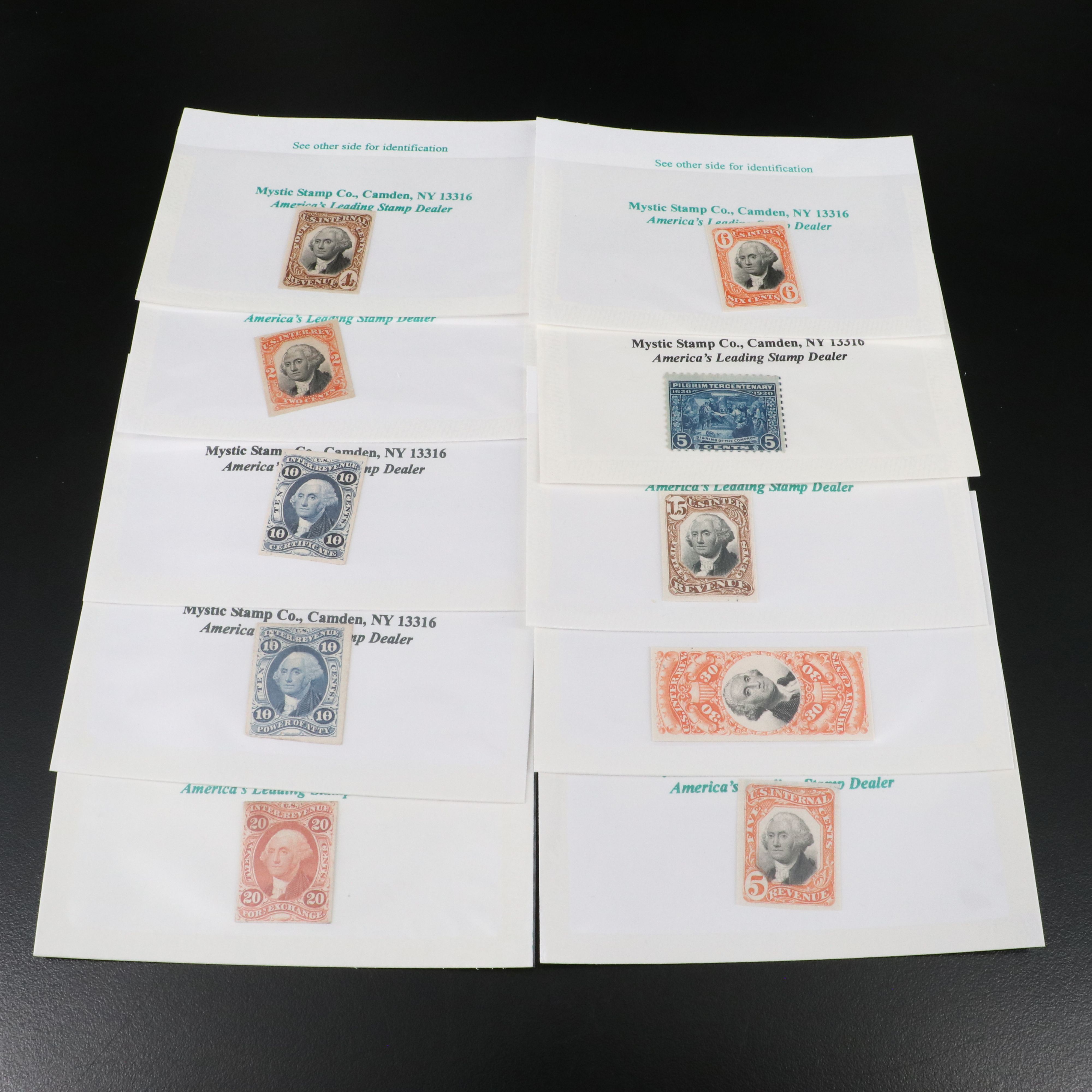 Collection of Mint Antique U.S. Single Postage Stamps, 1860s-1920s