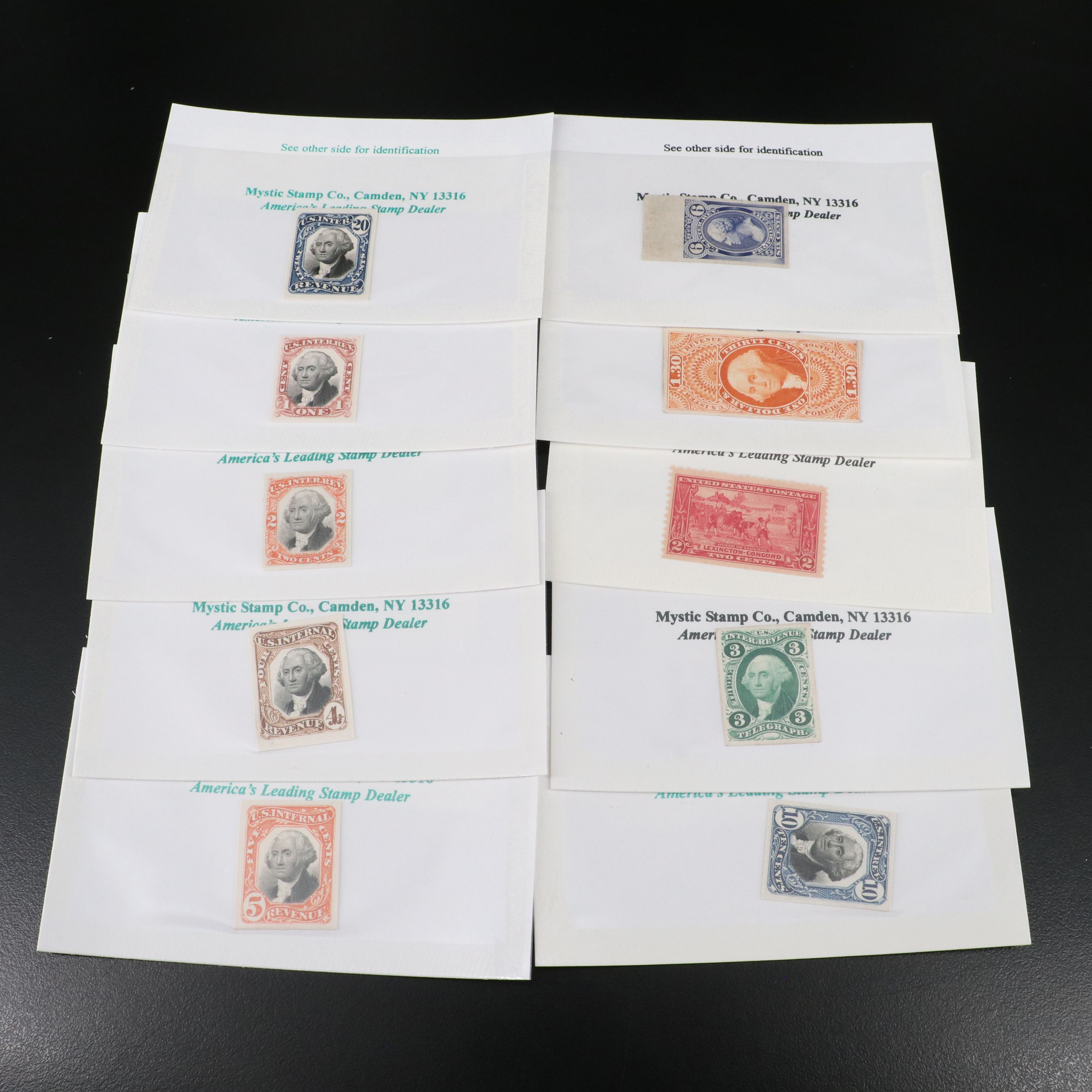 Collection of Mint Antique U.S. Single Postage Stamps, 1860s-1920s