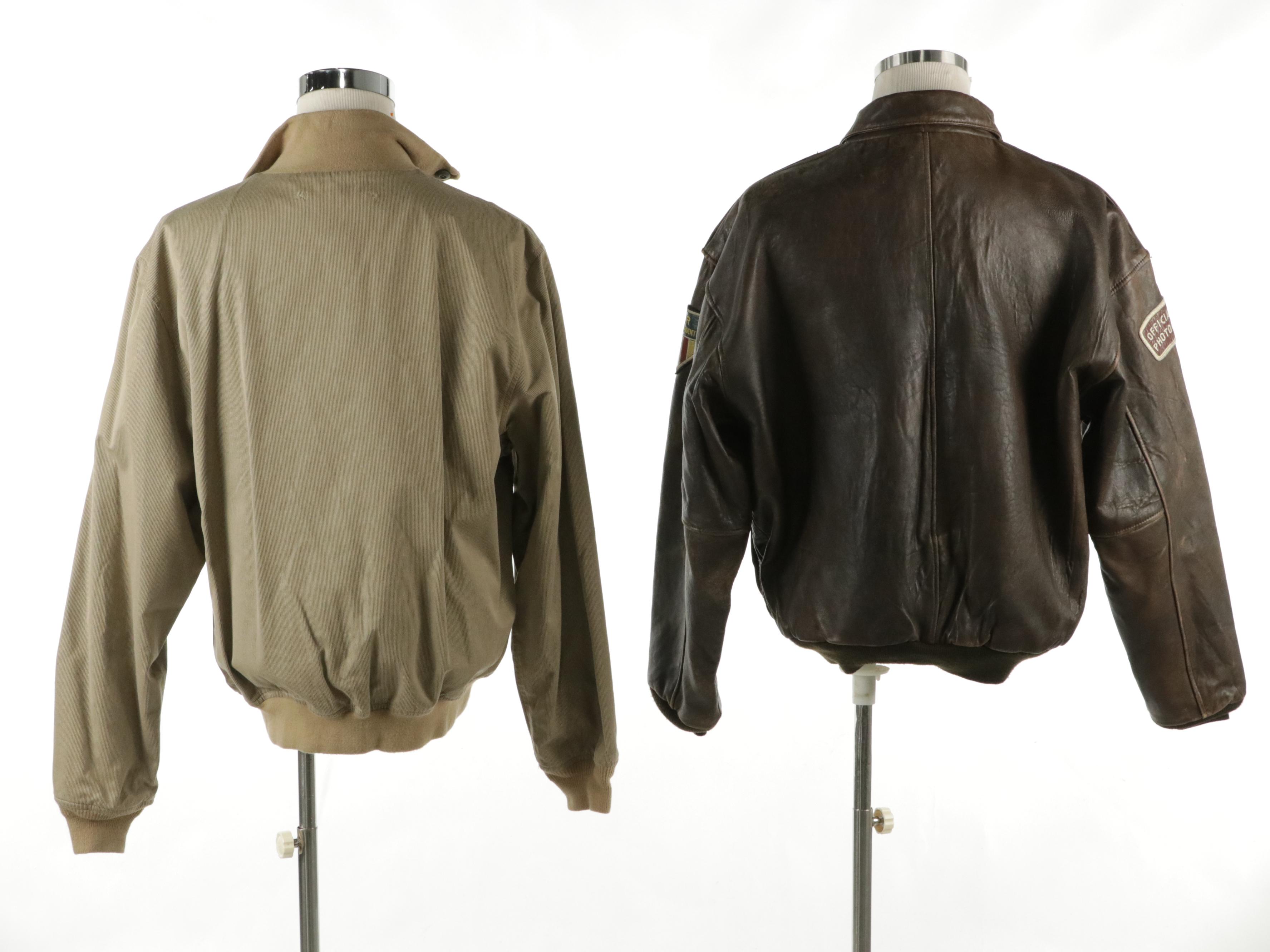 Men's Will & Geiger and Avirex Limited Brown Leather Bomber Jacket & Zip Jacket