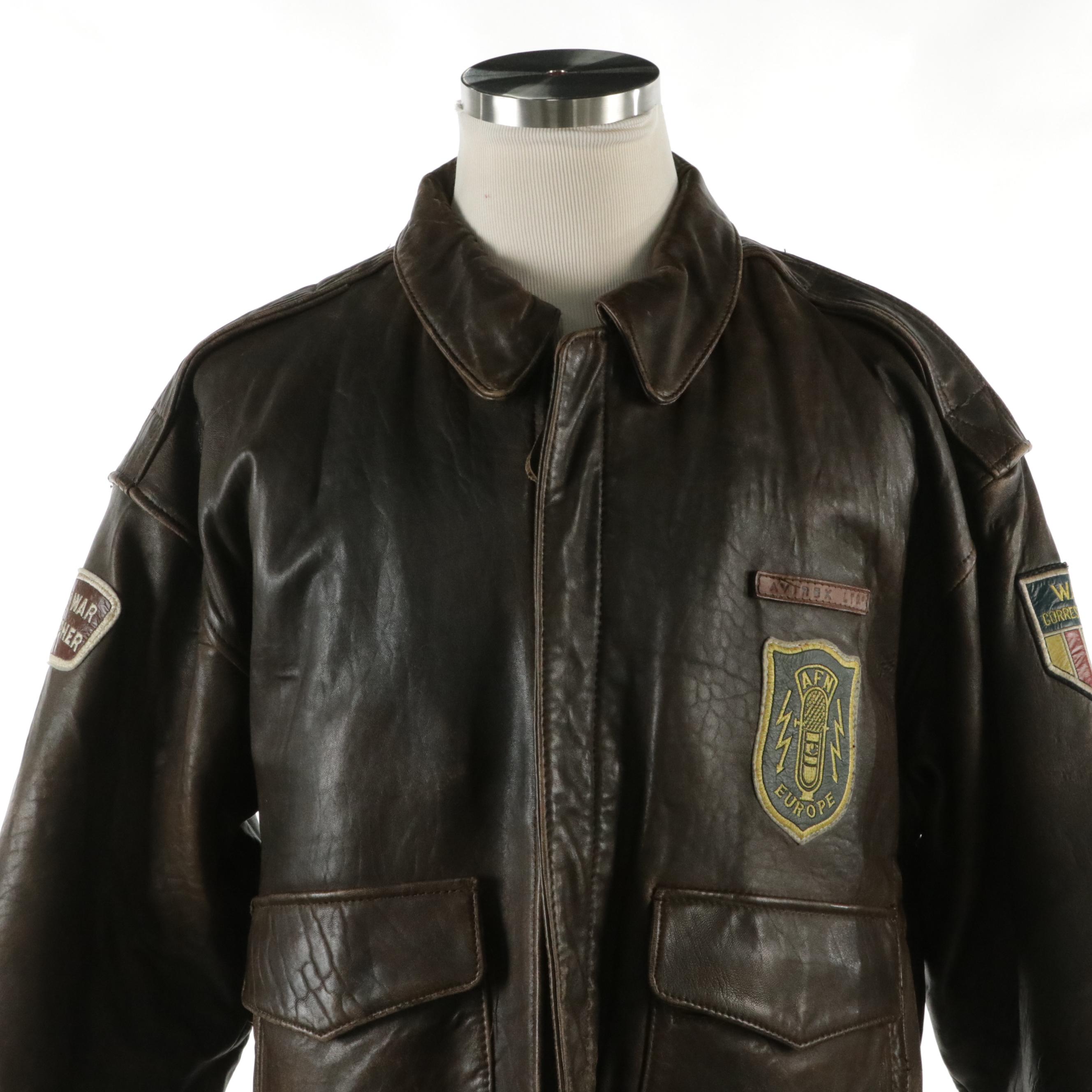 Men's Will & Geiger and Avirex Limited Brown Leather Bomber Jacket & Zip Jacket